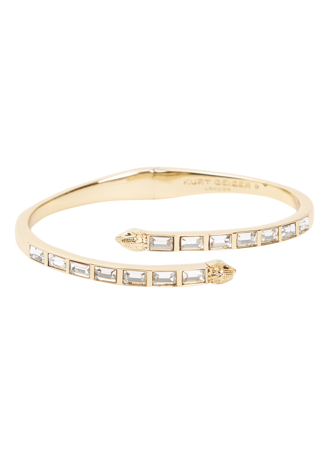 Kurt Geiger Eagle Bagette bangle met kristal - voorkant 2 wit