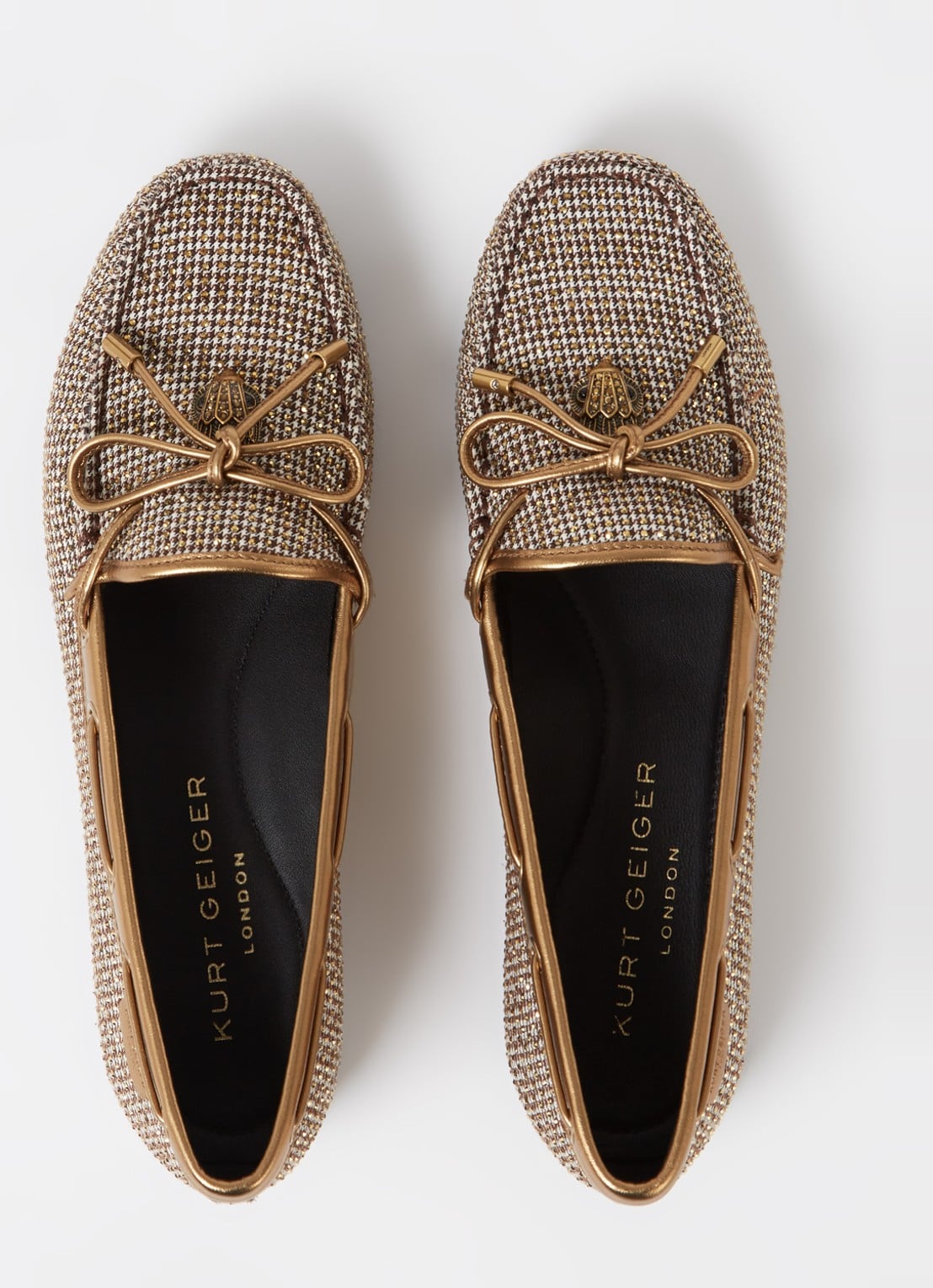 Kurt Geiger Eagle mocassin met leren details en strass - detail 4 beige