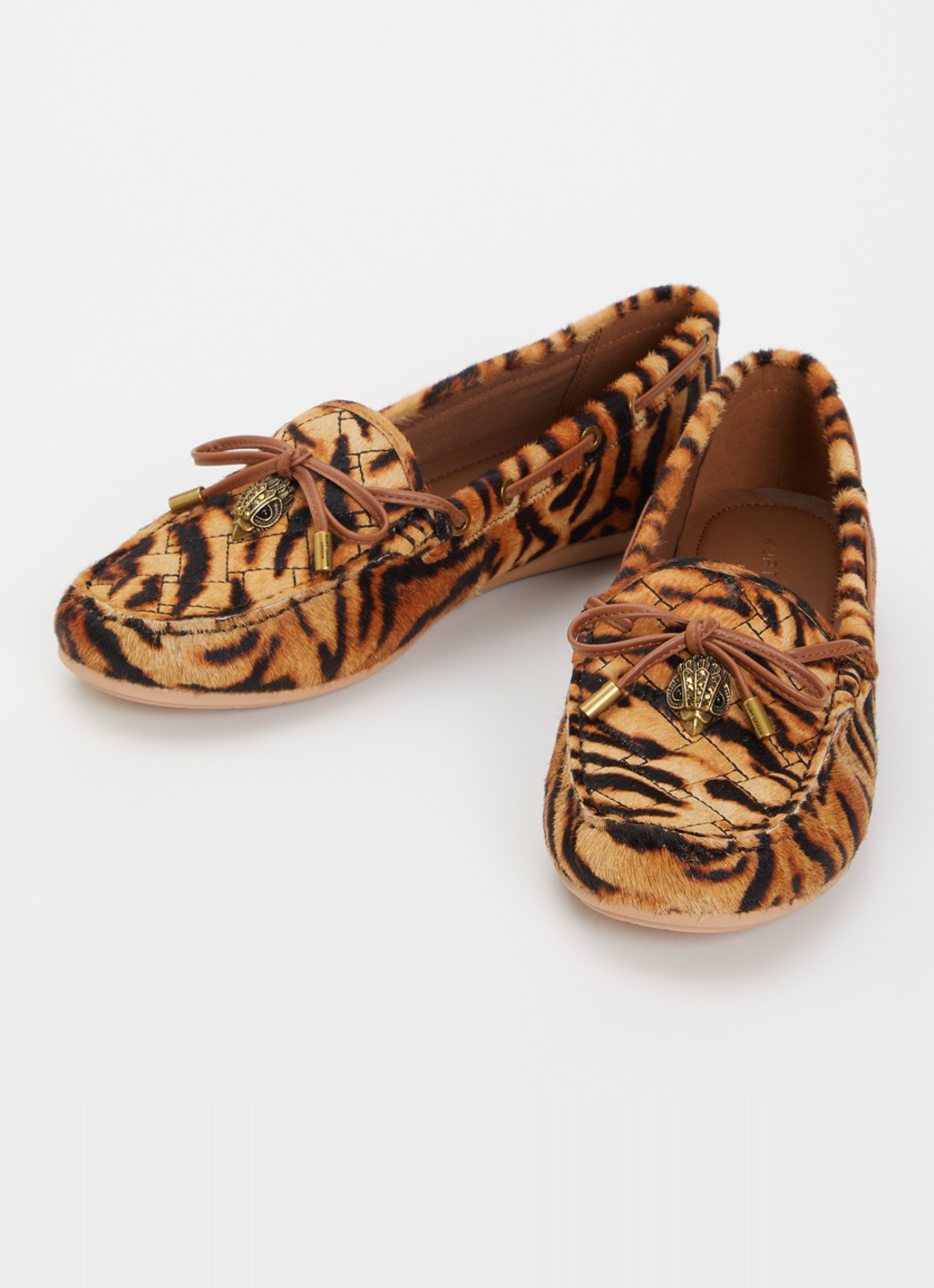 Kurt Geiger Eagle moccasin van leer met dierenprint - detail 3 camel
