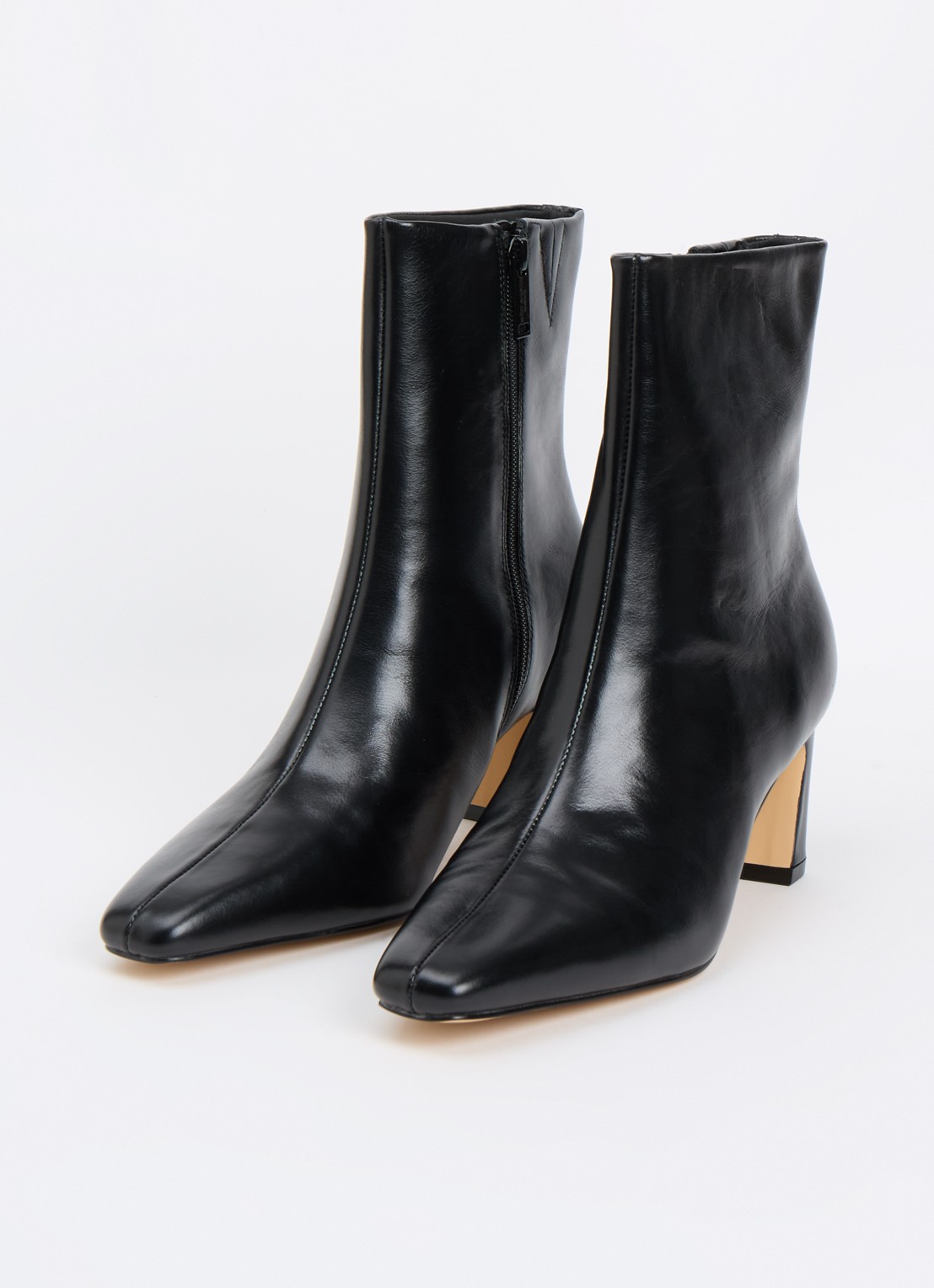 Kurt Geiger Eaton enkellaarsje van leer - detail 3 zwart