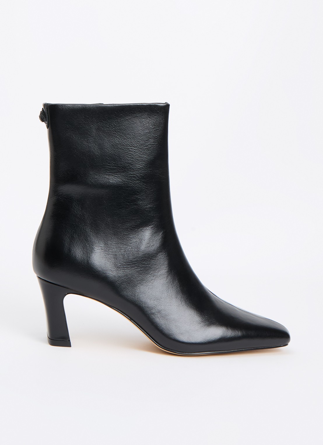 Kurt Geiger Eaton enkellaarsje van leer - voorkant 2 zwart