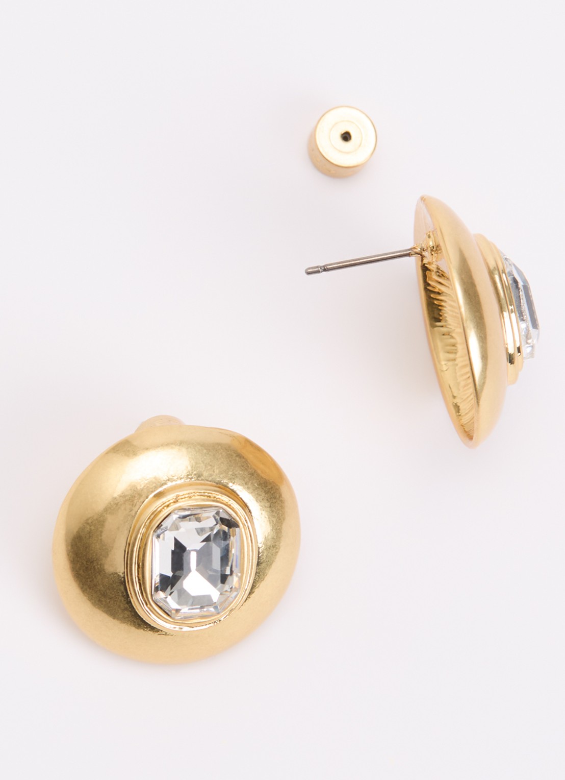 Kurt Geiger Emerald Dome oorstekers met kristal - voorkant 2 goud