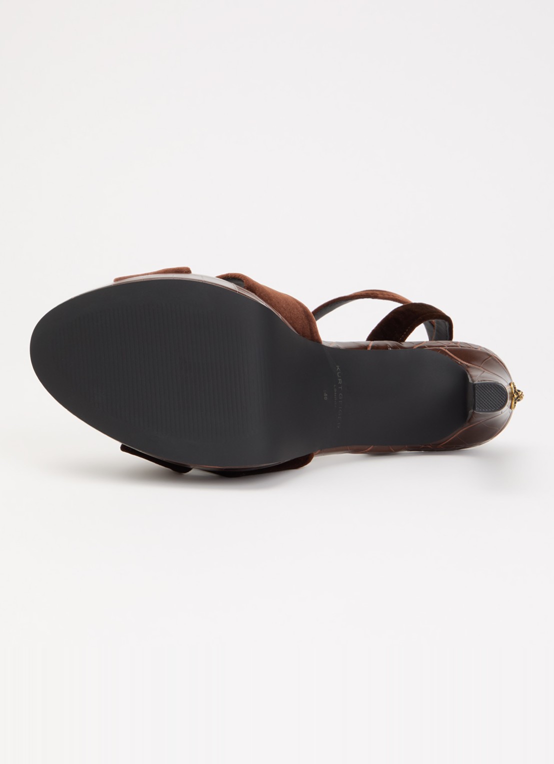 Kurt Geiger Gloria Cross sandalette met crocostructuur - detail 4 donkerbruin