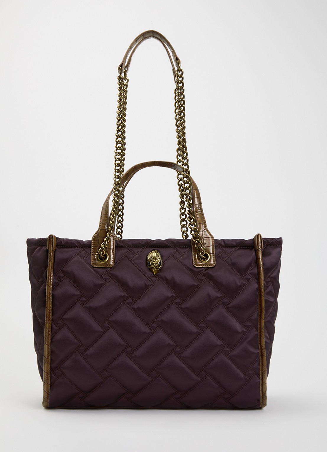 Kurt Geiger Hoxton shopper met quilt patroon  - voorkant 2 bordeauxrood