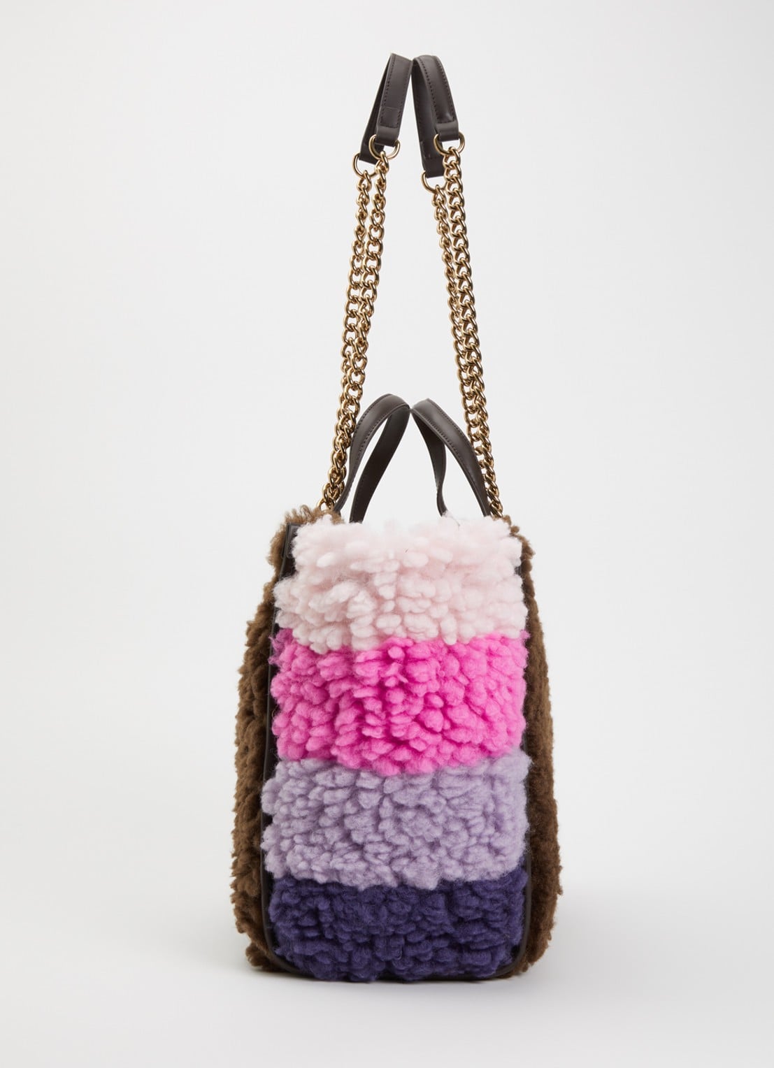 Kurt Geiger Hoxton shopper van leer met teddy - detail 2 bruin