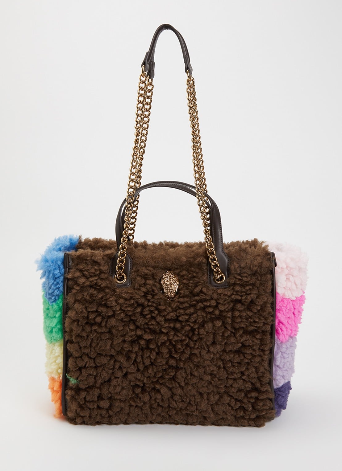 Kurt Geiger Hoxton shopper van leer met teddy - voorkant 5 bruin