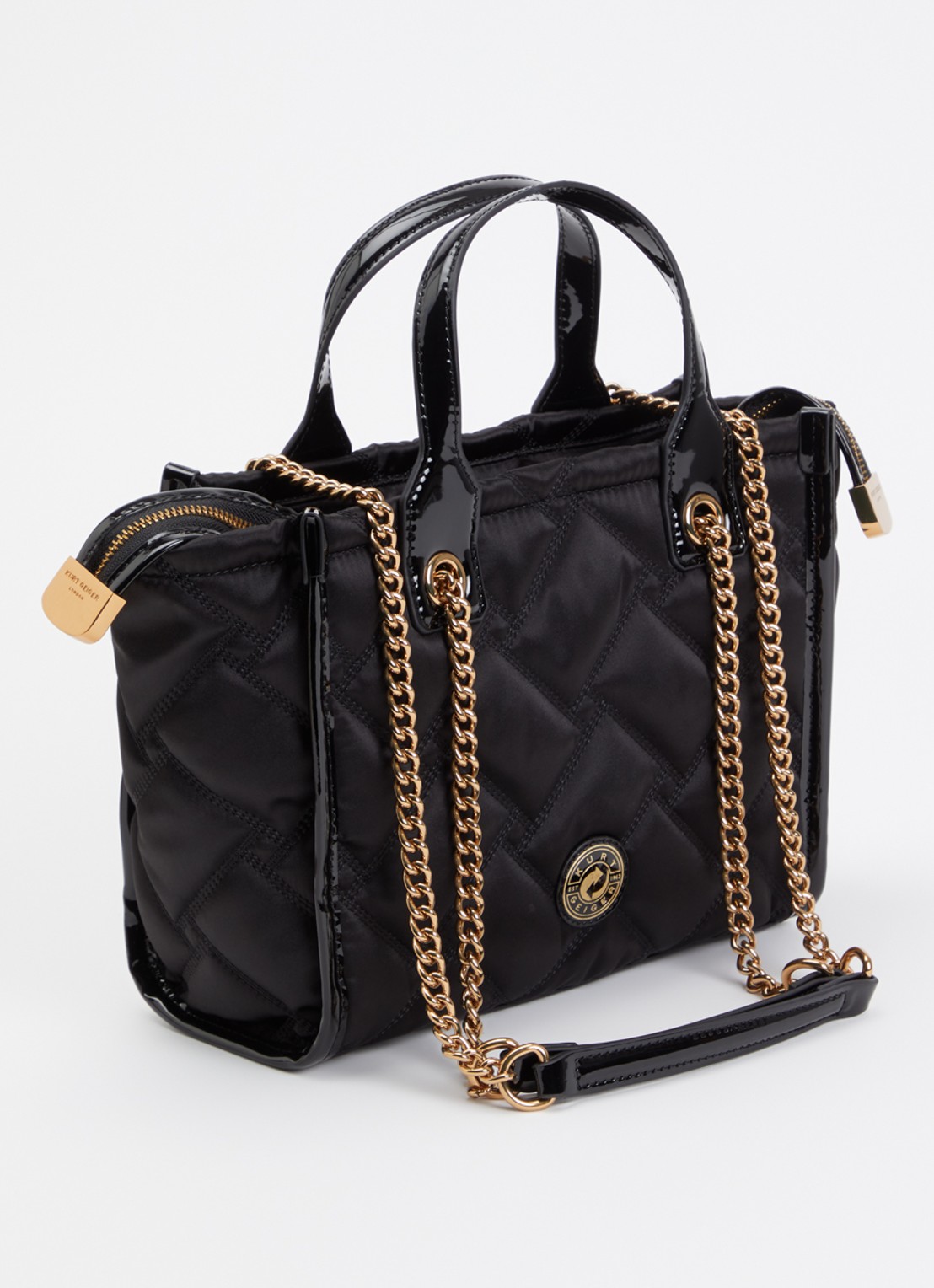 Kurt Geiger Hoxton Small handtas met quilt patroon - achterkant zwart