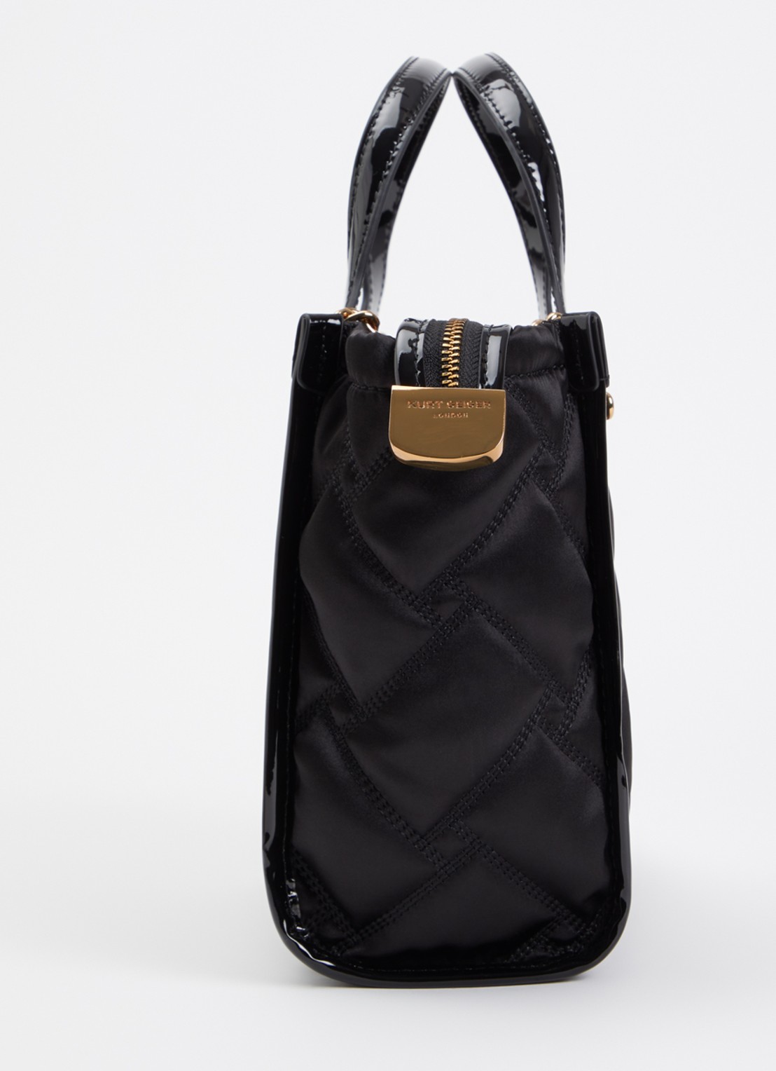 Kurt Geiger Hoxton Small handtas met quilt patroon - detail 4 zwart