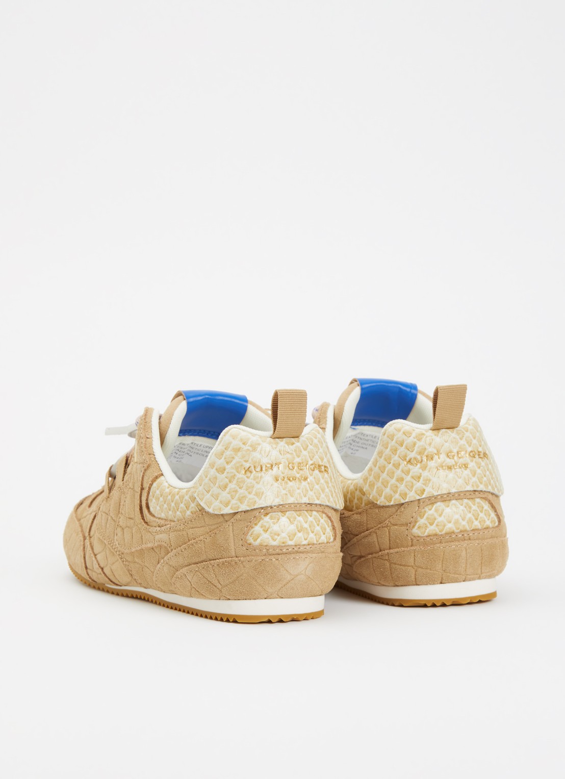 Kurt Geiger K Slim Runner sneaker van suède - achterkant 4 beige
