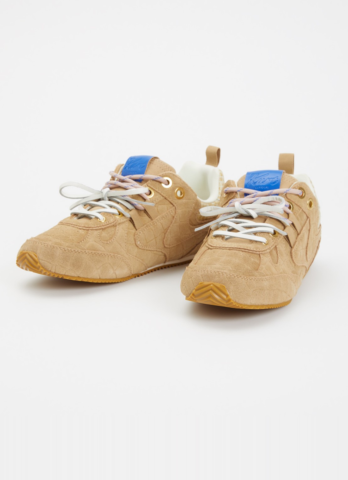 Kurt Geiger K Slim Runner sneaker van suède - detail beige