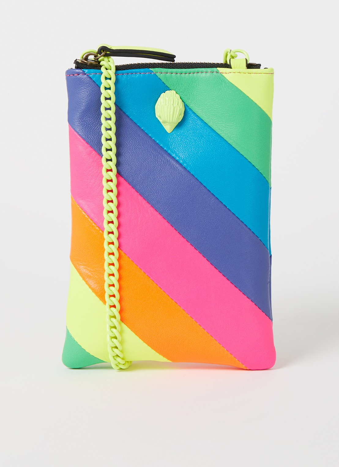 Kurt Geiger Kensington crossbody telefoonhoes van leer - voorkant multicolor