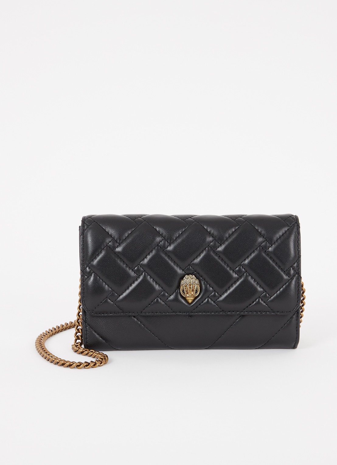 Kurt Geiger Kensington crossbodytas van leer met afneembare schouderriem - voorkant zwart