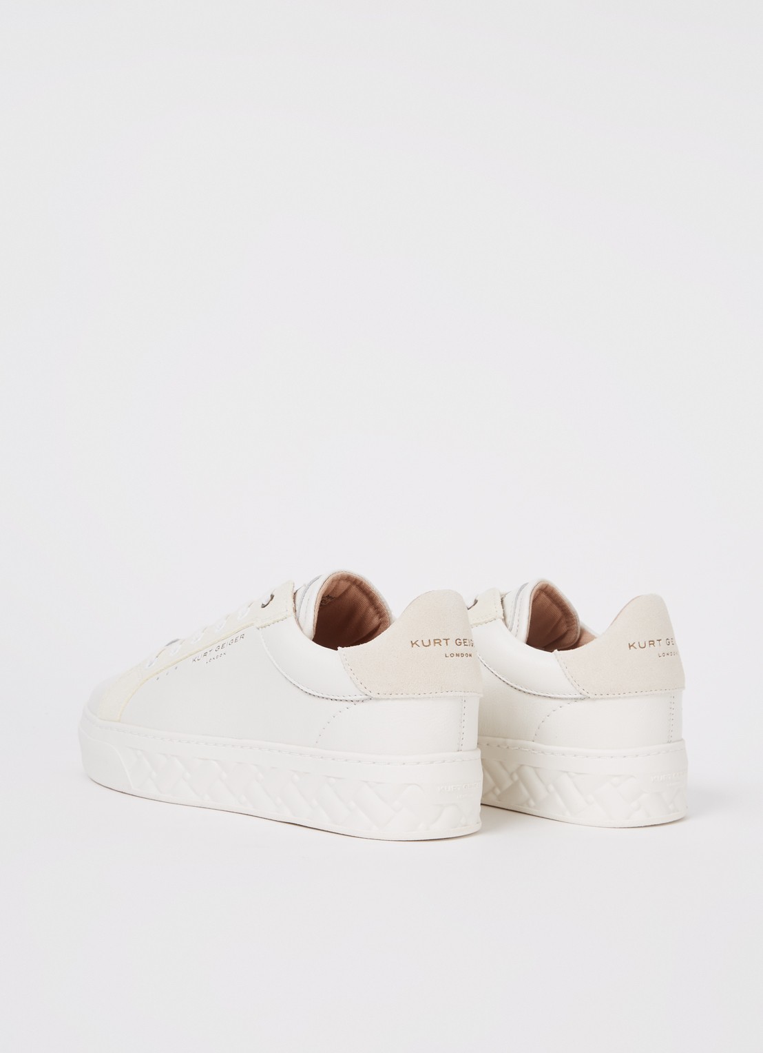 Kurt Geiger Kensington Cupsole sneaker van leer - achterkant 2 gebroken wit
