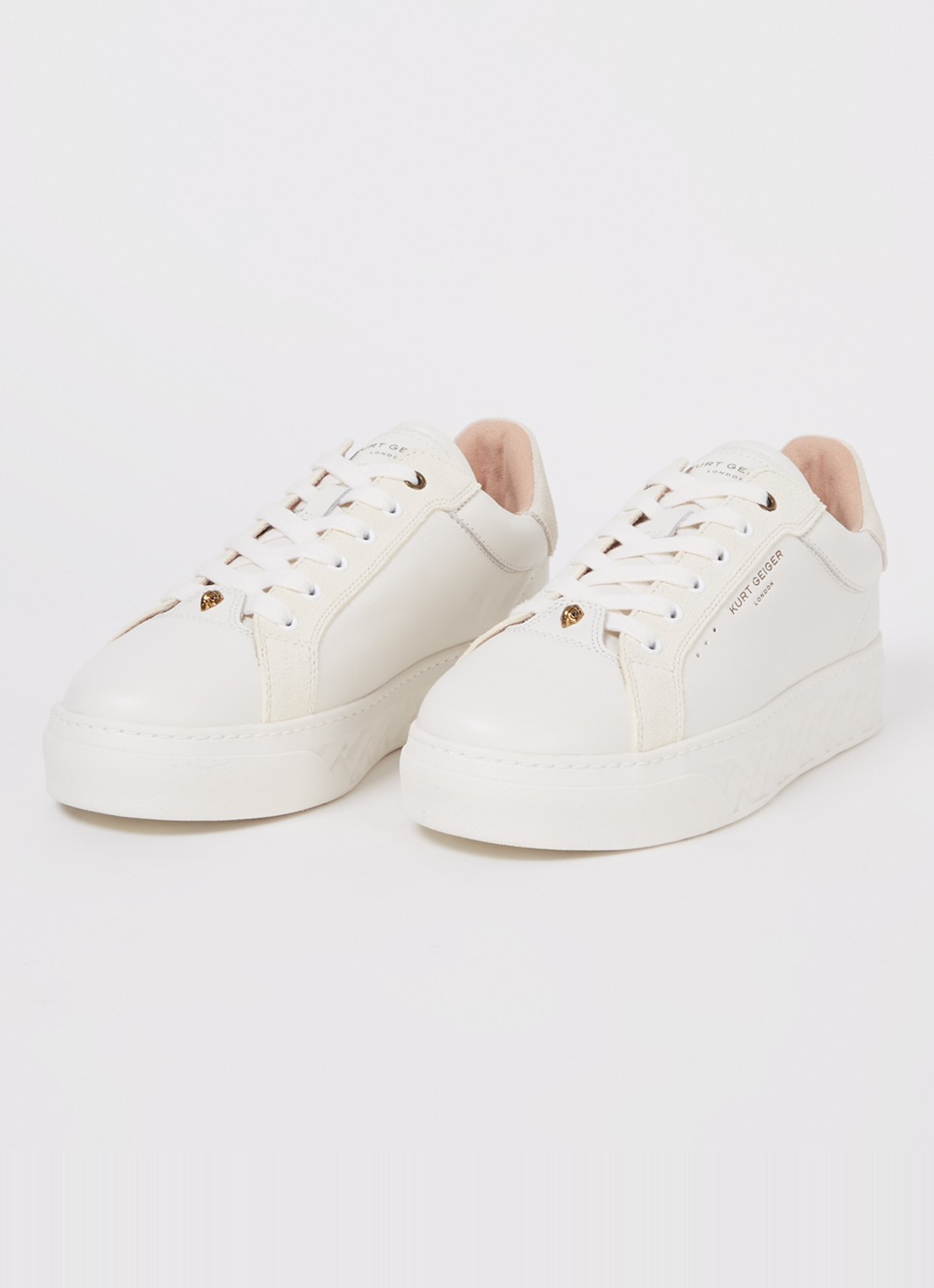 Kurt Geiger Kensington Cupsole sneaker van leer - detail 3 gebroken wit
