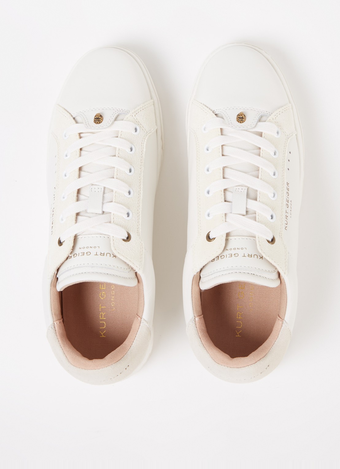Kurt Geiger Kensington Cupsole sneaker van leer - detail 4 gebroken wit