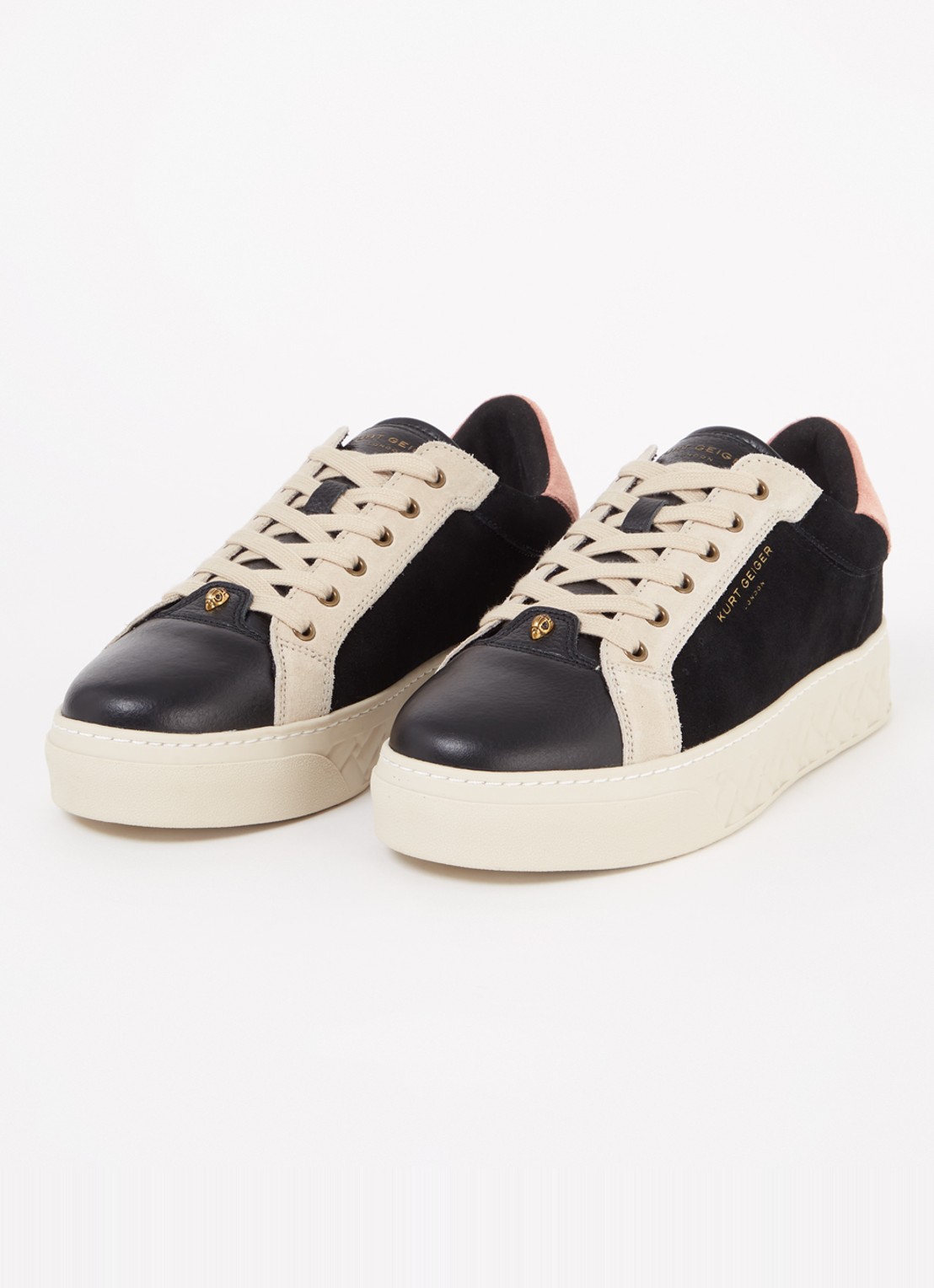 Kurt Geiger Kensington Cupsole sneaker van leer - detail 3 zwart
