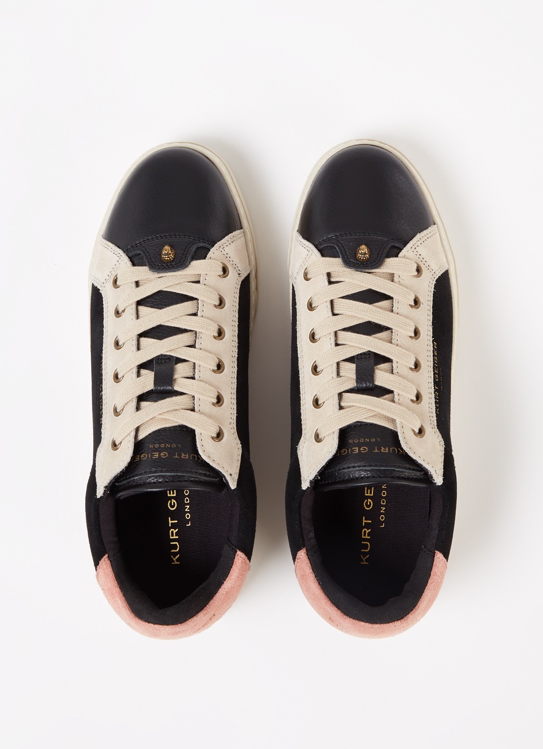Kurt Geiger Kensington Cupsole sneaker van leer - detail 4 zwart