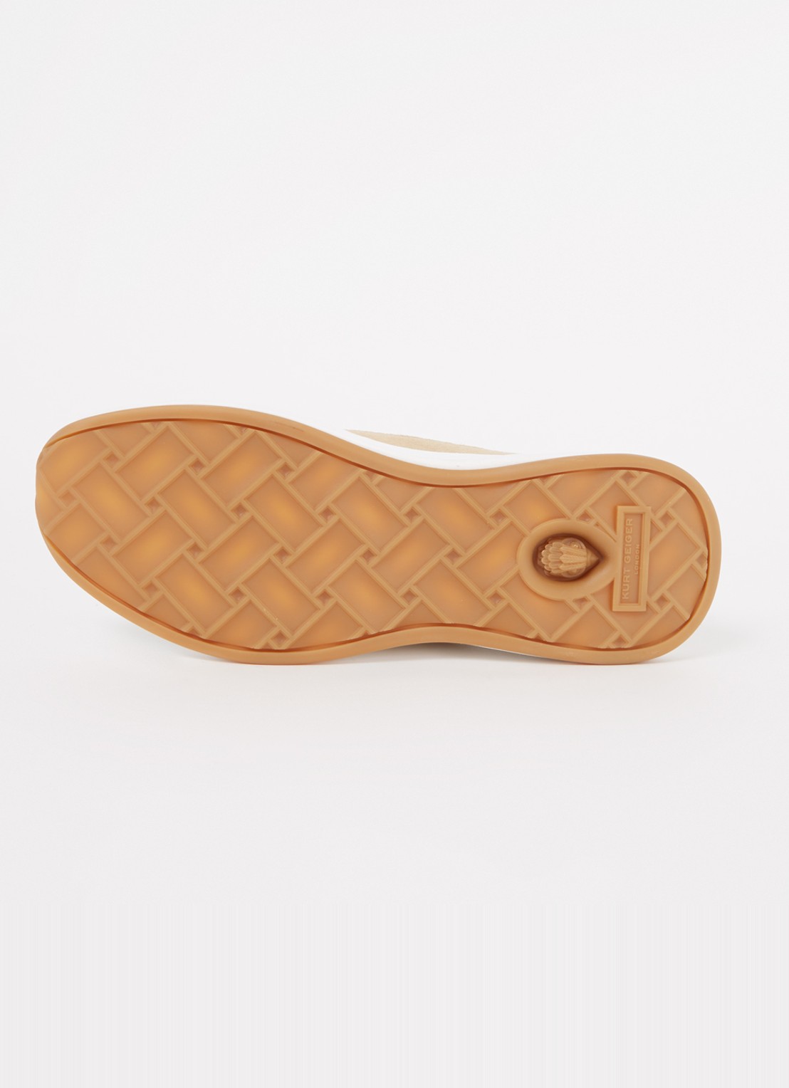 Kurt Geiger Kensington Knit sneaker met gebreid bovenwerk en suède details - detail 4 camel