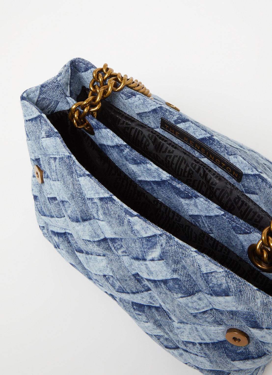 Kurt Geiger Kensington Large schoudertas van denim - detail denim
