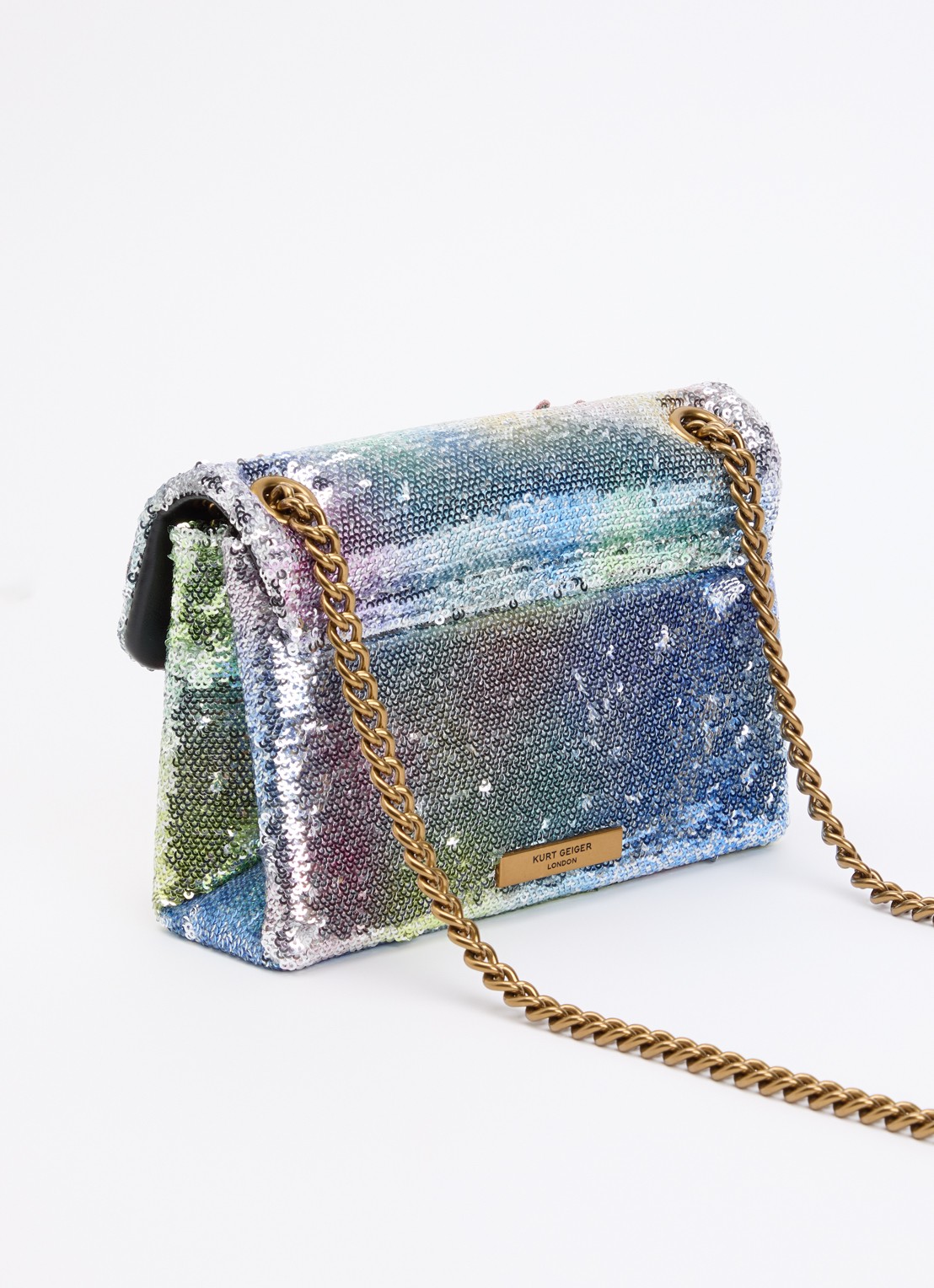 Kurt Geiger Kensington Mini schoudertas met pailleten en verstelbare schouderriem - achterkant multicolor
