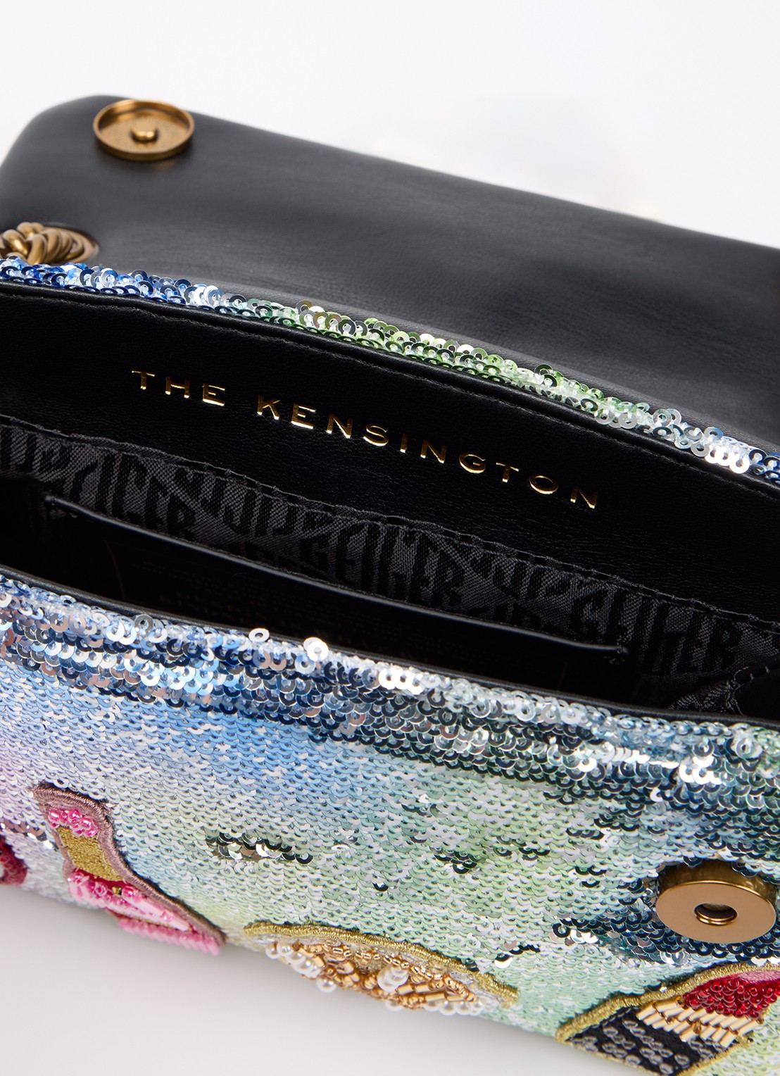 Kurt Geiger Kensington Mini schoudertas met pailleten en verstelbare schouderriem - detail 3 multicolor