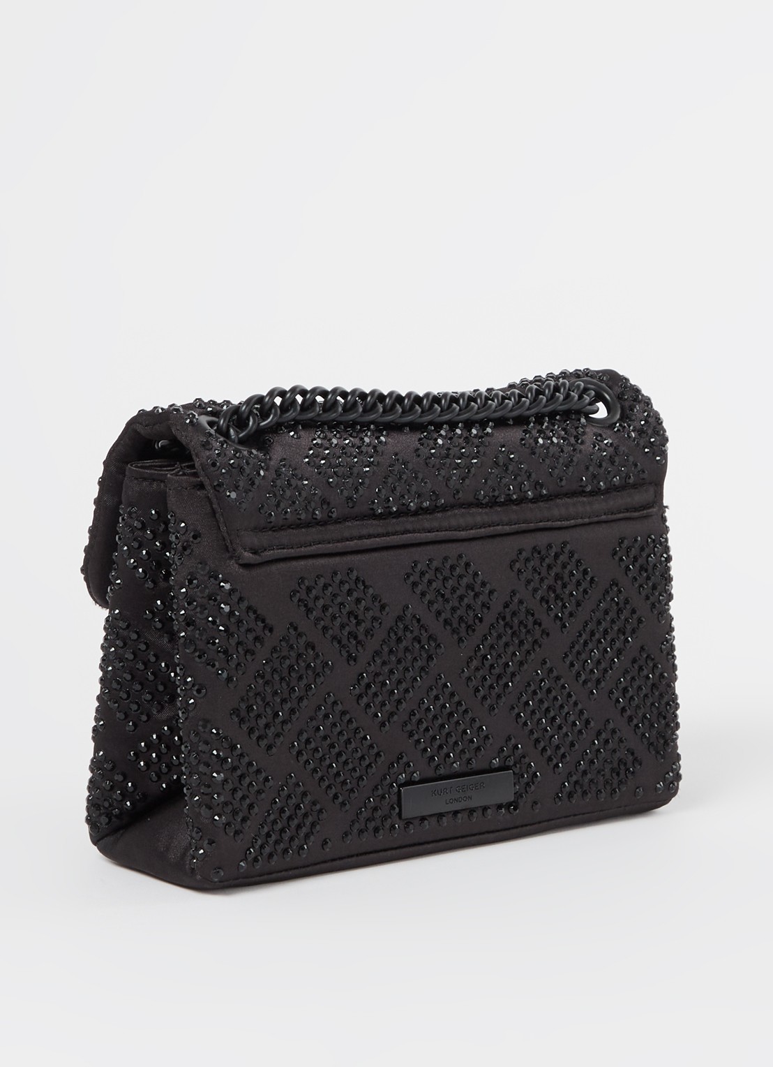 Kurt Geiger Kensington Mini schoudertas met strass - achterkant 5 zwart