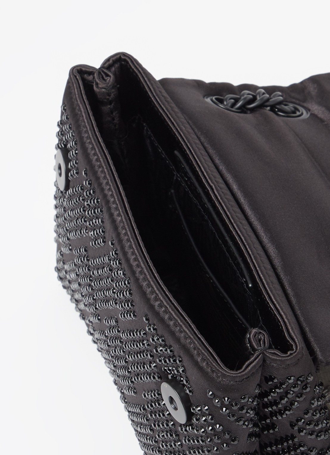 Kurt Geiger Kensington Mini schoudertas met strass - detail zwart