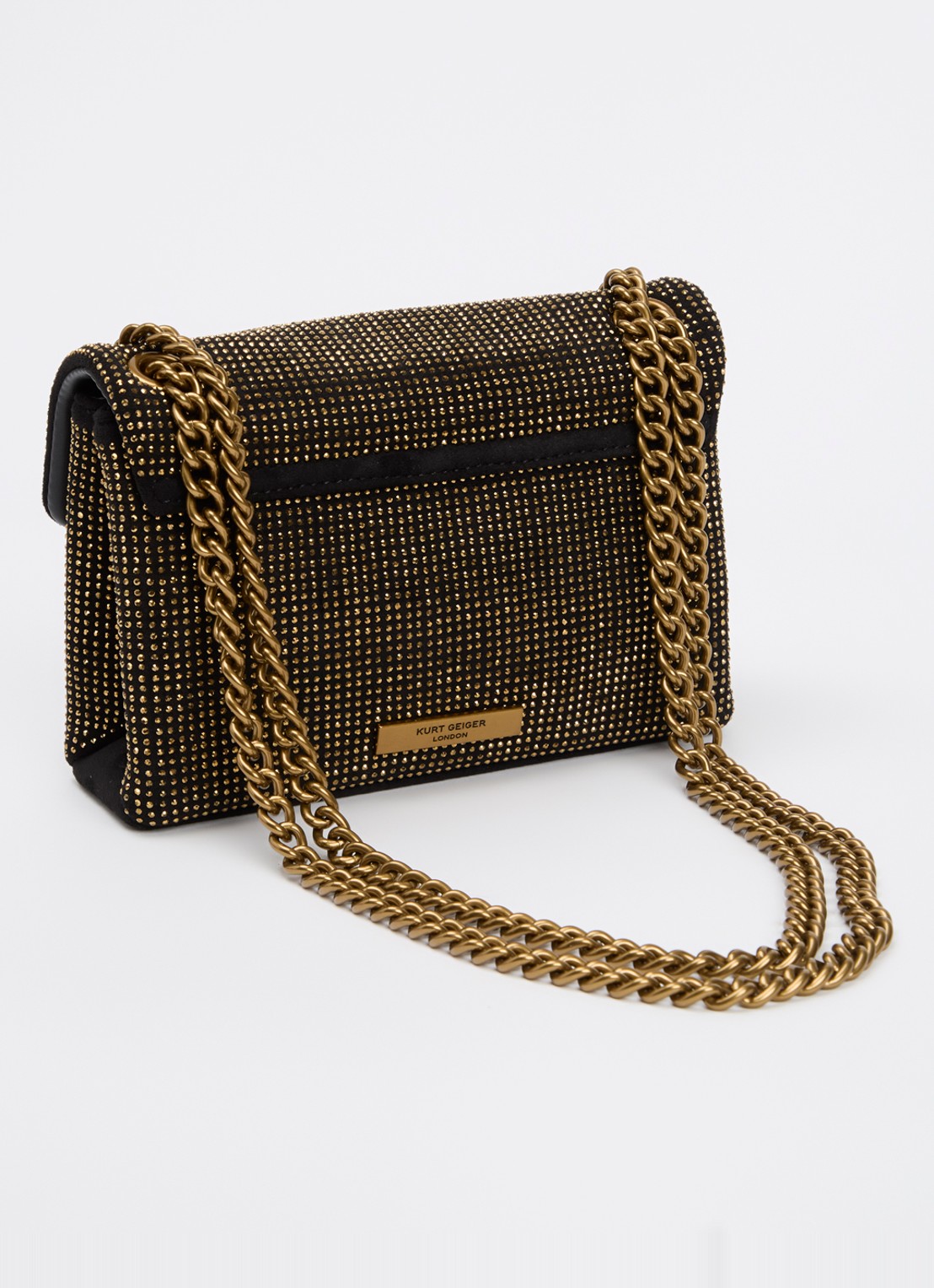 Kurt Geiger Kensington Mini schoudertas met strass - achterkant 7 brons