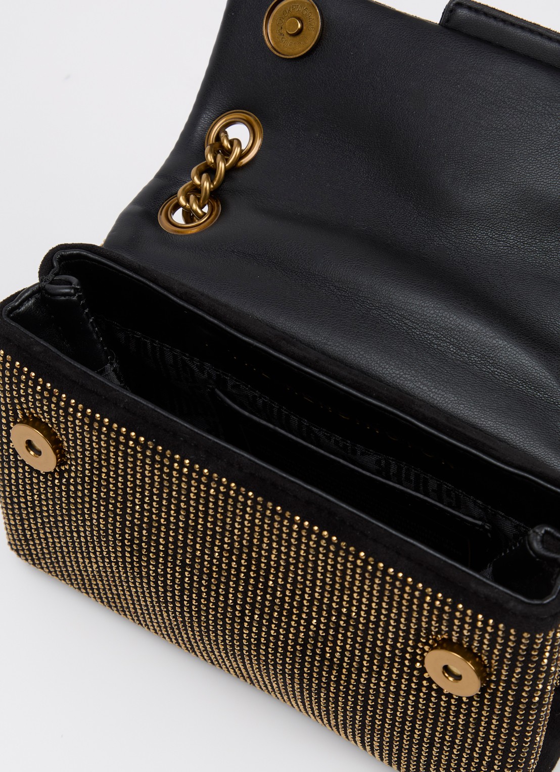 Kurt Geiger Kensington Mini schoudertas met strass - detail brons