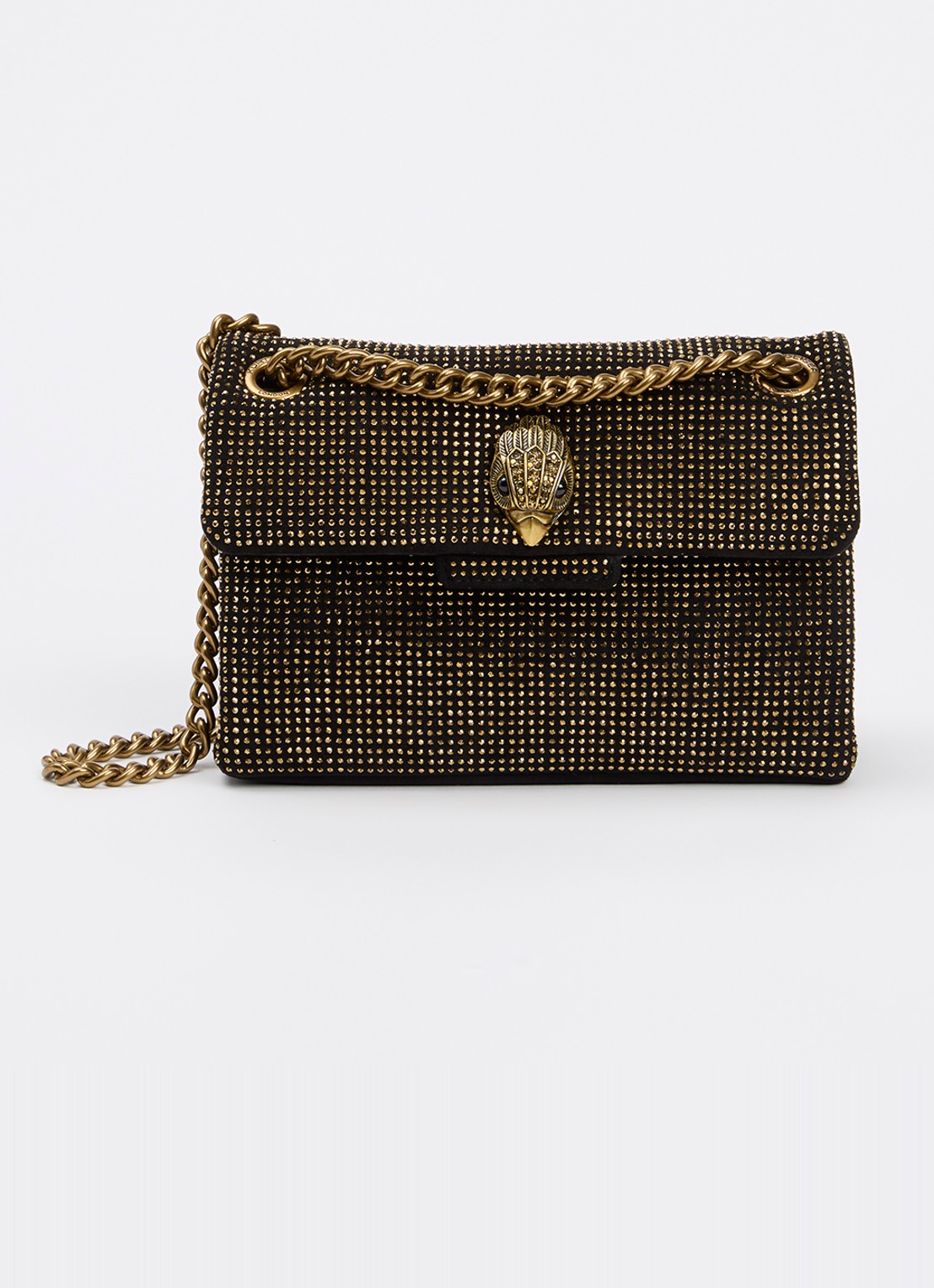 Kurt Geiger Kensington Mini schoudertas met strass - voorkant 4 brons
