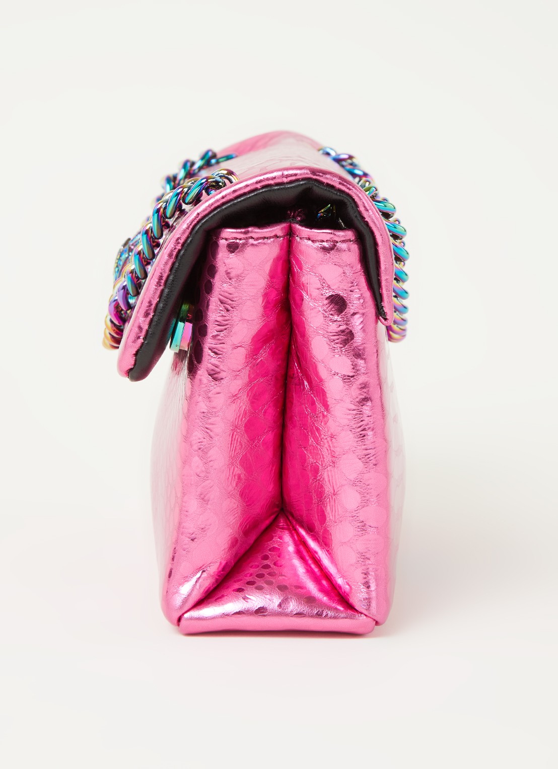 Kurt Geiger Kensington Mini X schoudertas van leer met metallic finish - detail 3 fuchsia