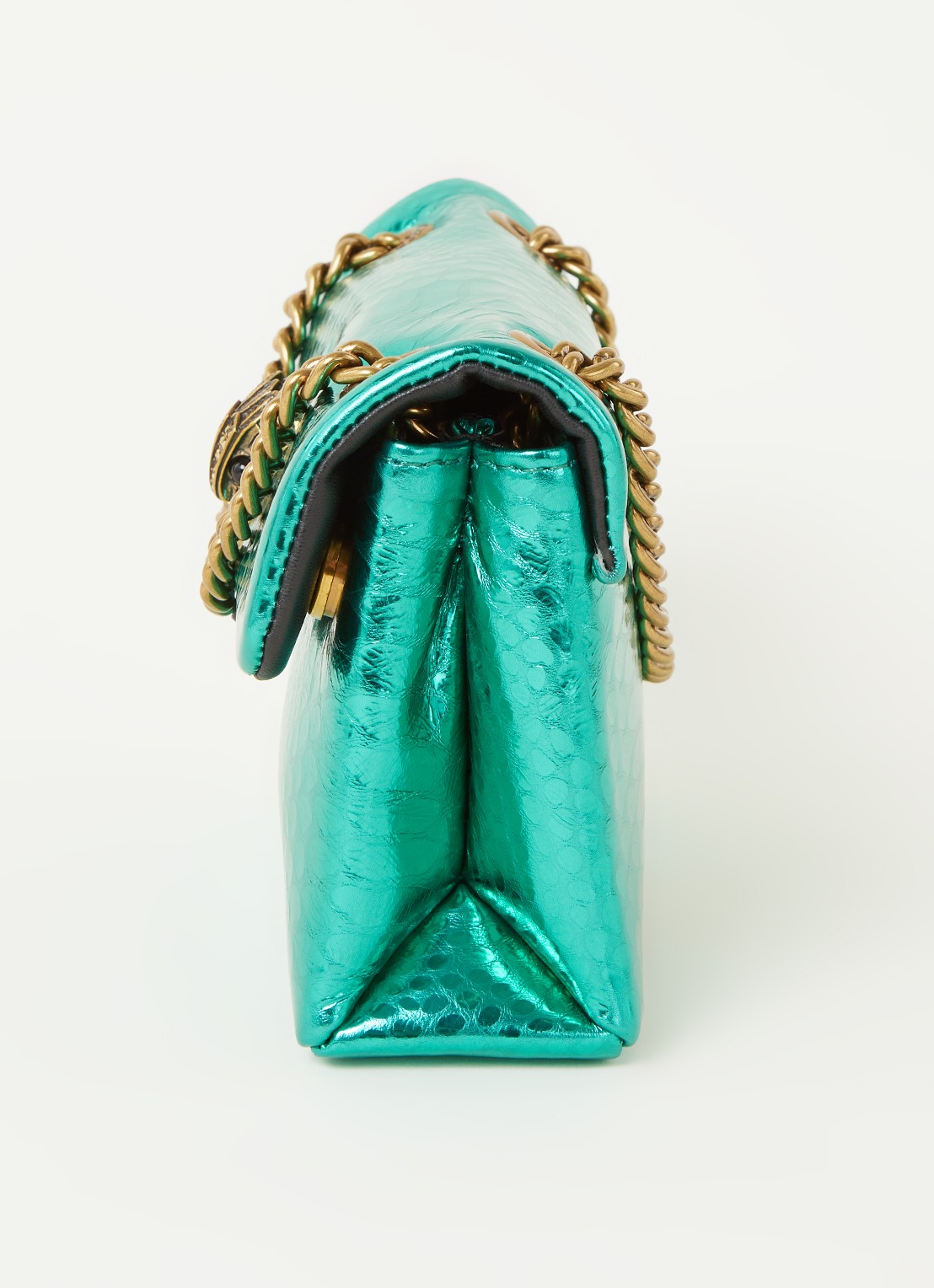 Kurt Geiger Kensington Mini X schoudertas van leer met metallic finish - detail 2 groen