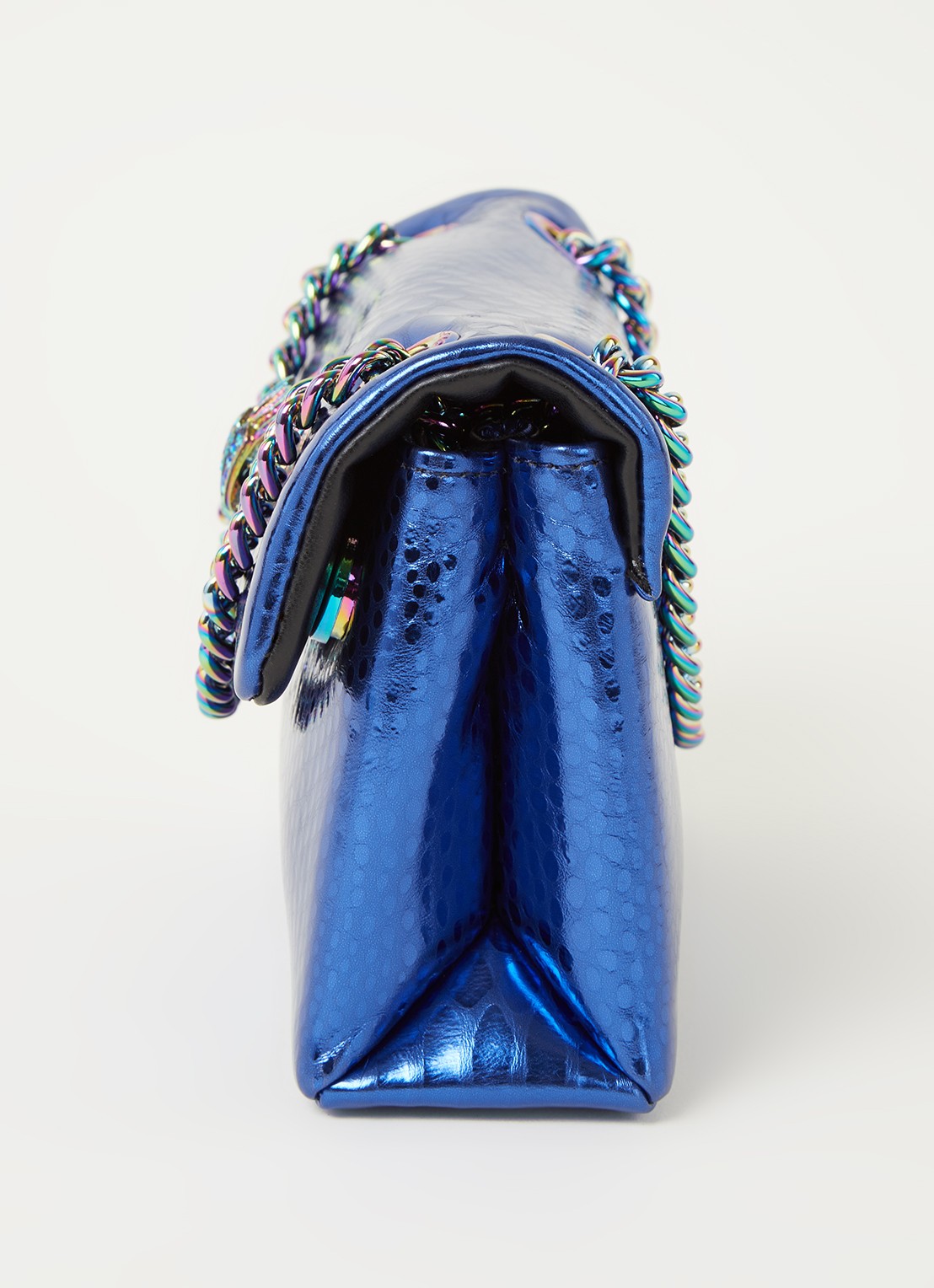Kurt Geiger Kensington Mini X schoudertas van leer met metallic finish - detail 4 blauw
