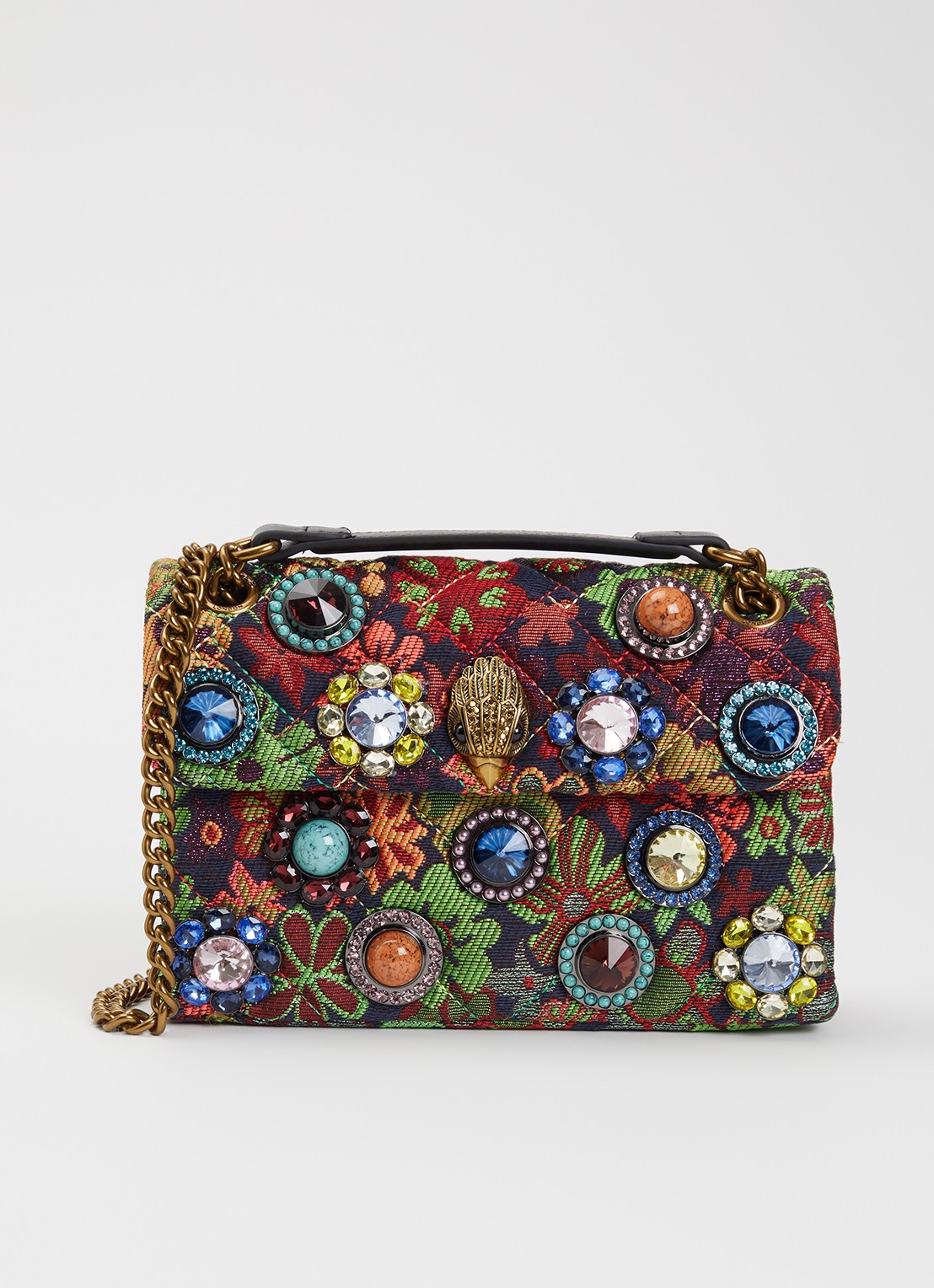 Kurt Geiger Kensington Octavia crossbodytas met quiltpatroon en verstelbare schouderriem - voorkant multicolor
