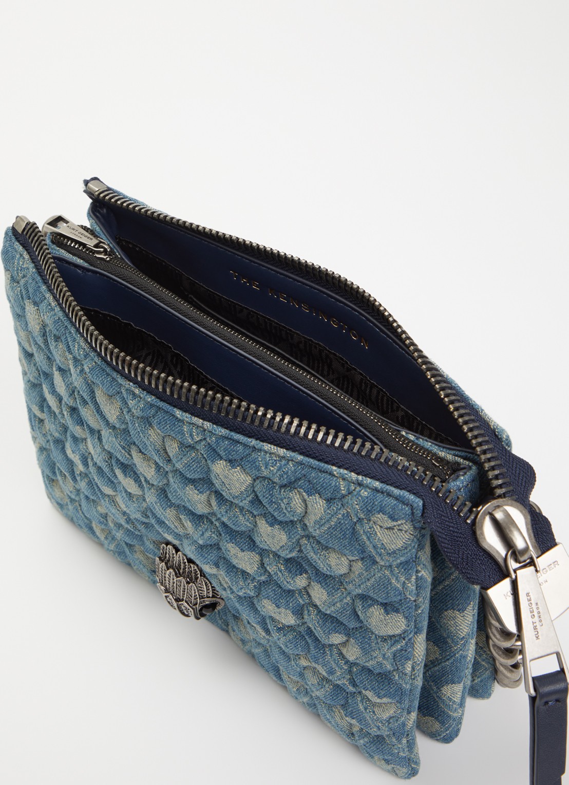 Kurt Geiger Kensington Puff handtas van denim met afneembare schouderriem - detail 2 blauw
