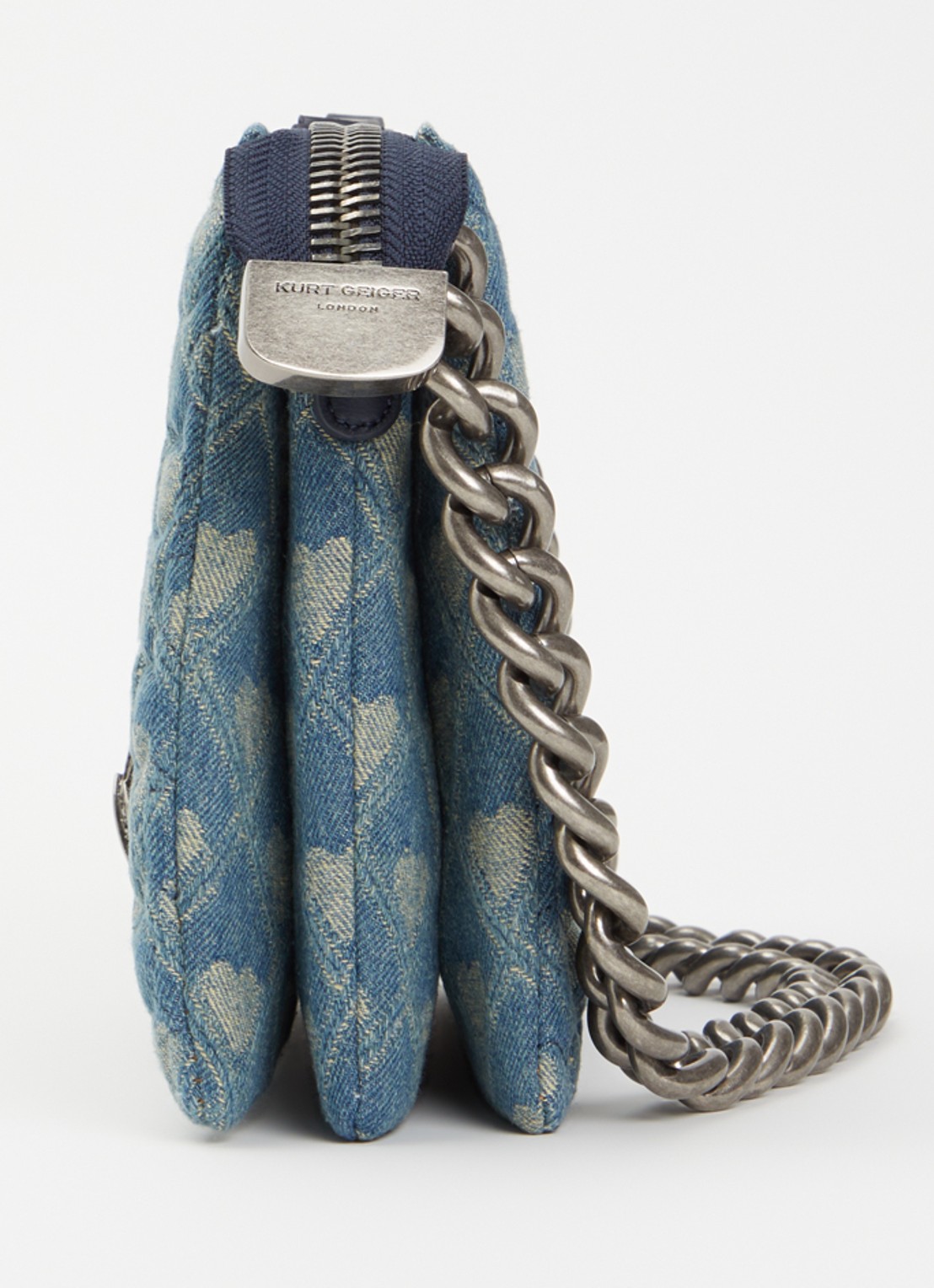 Kurt Geiger Kensington Puff handtas van denim met afneembare schouderriem - detail 3 blauw