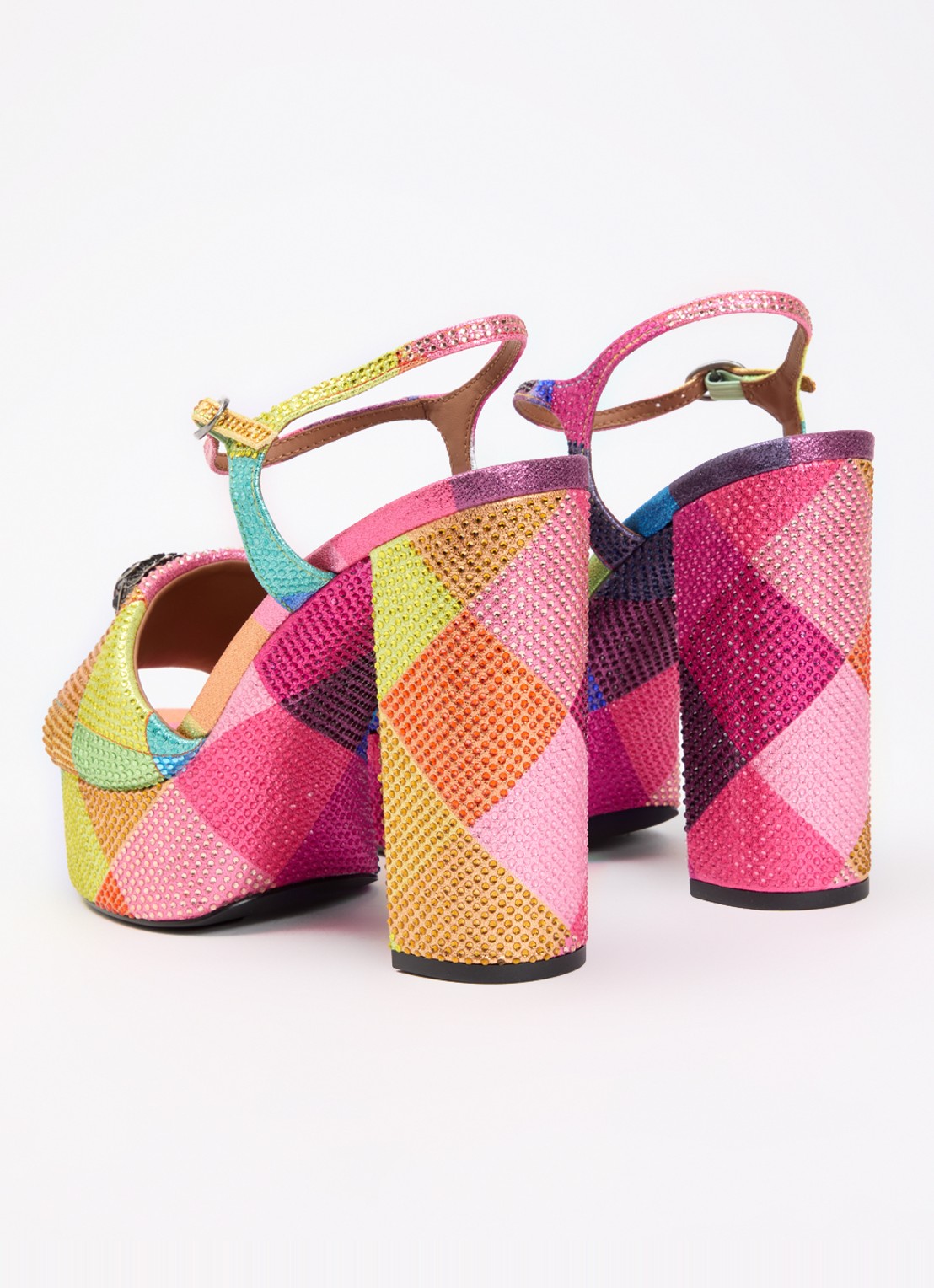 Kurt Geiger Kensington sandalette met strass  - achterkant 2 roze