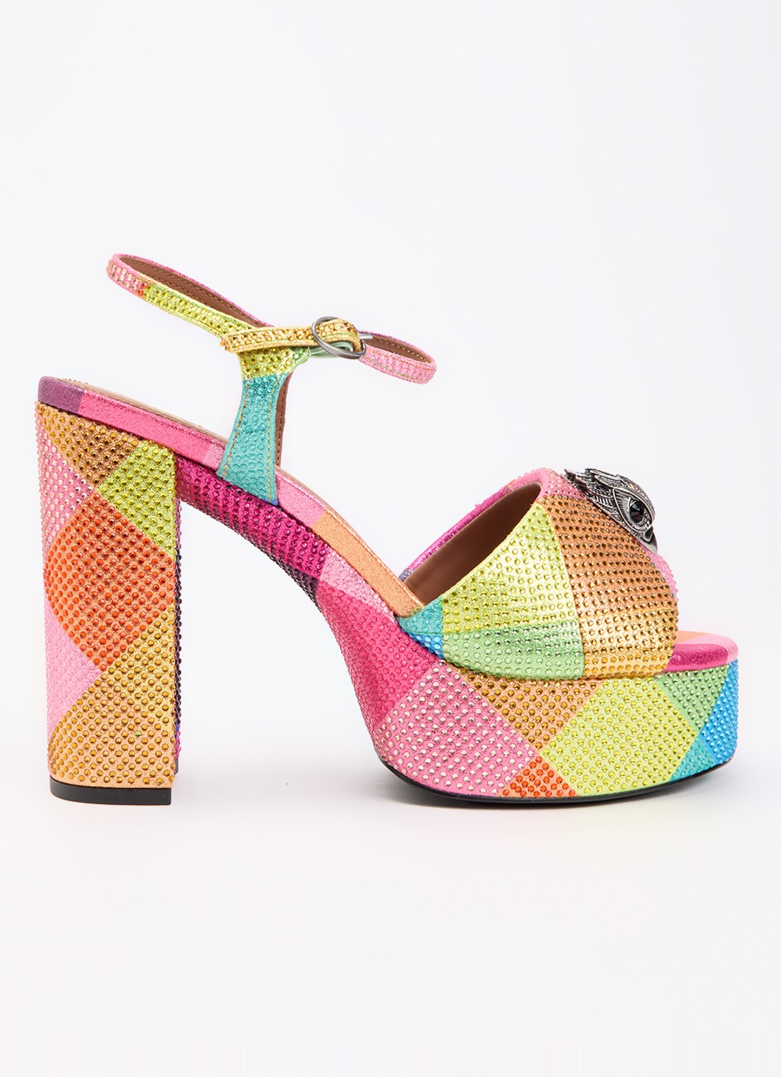 Kurt Geiger Kensington sandalette met strass  - voorkant roze
