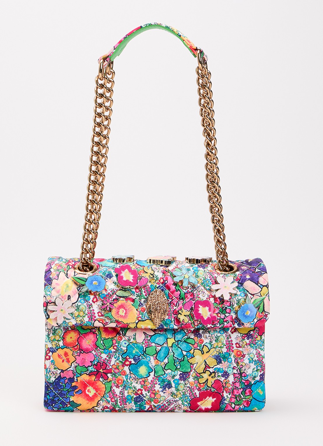 Kurt Geiger Kensington schoudertas met bloemenprint - voorkant multicolor