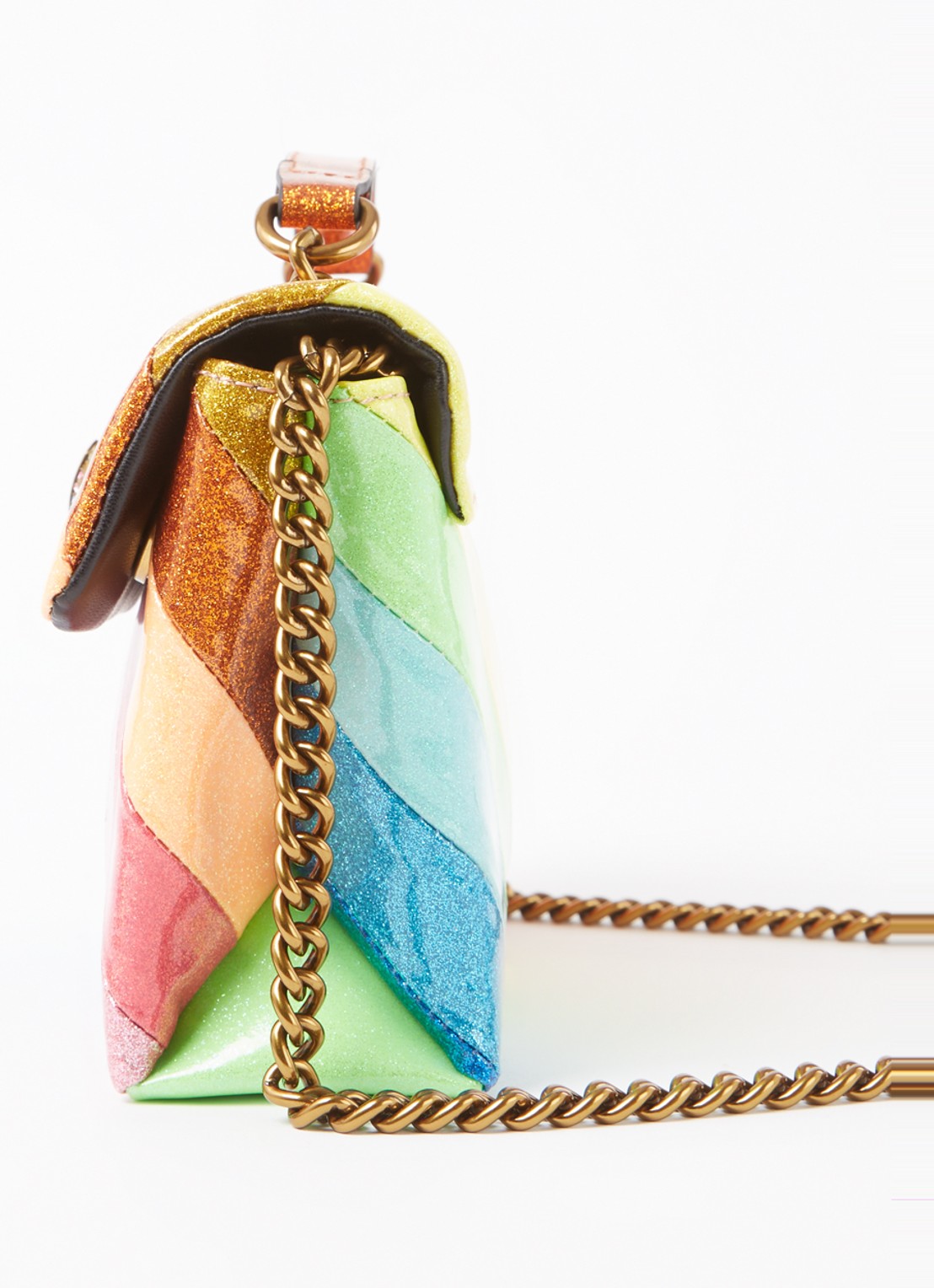 Kurt Geiger Kensington schoudertas met glitter - detail 3 fuchsia