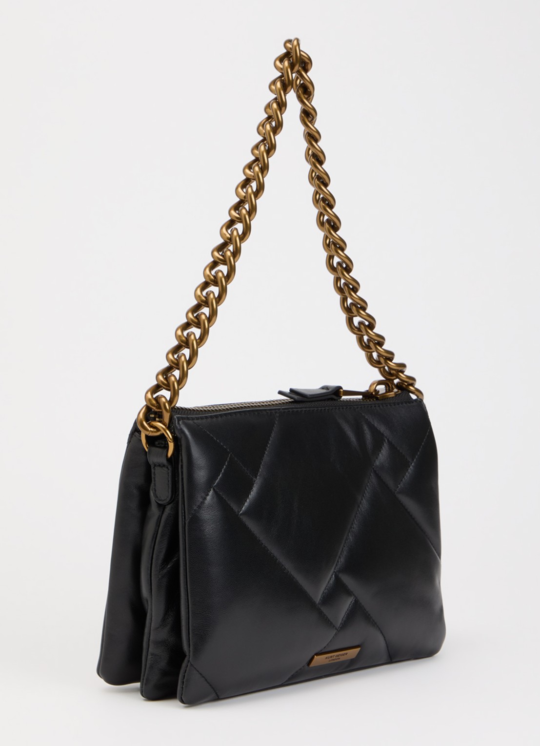 Kurt Geiger Kensington schoudertas van leer met quilt patroon - achterkant 5 zwart