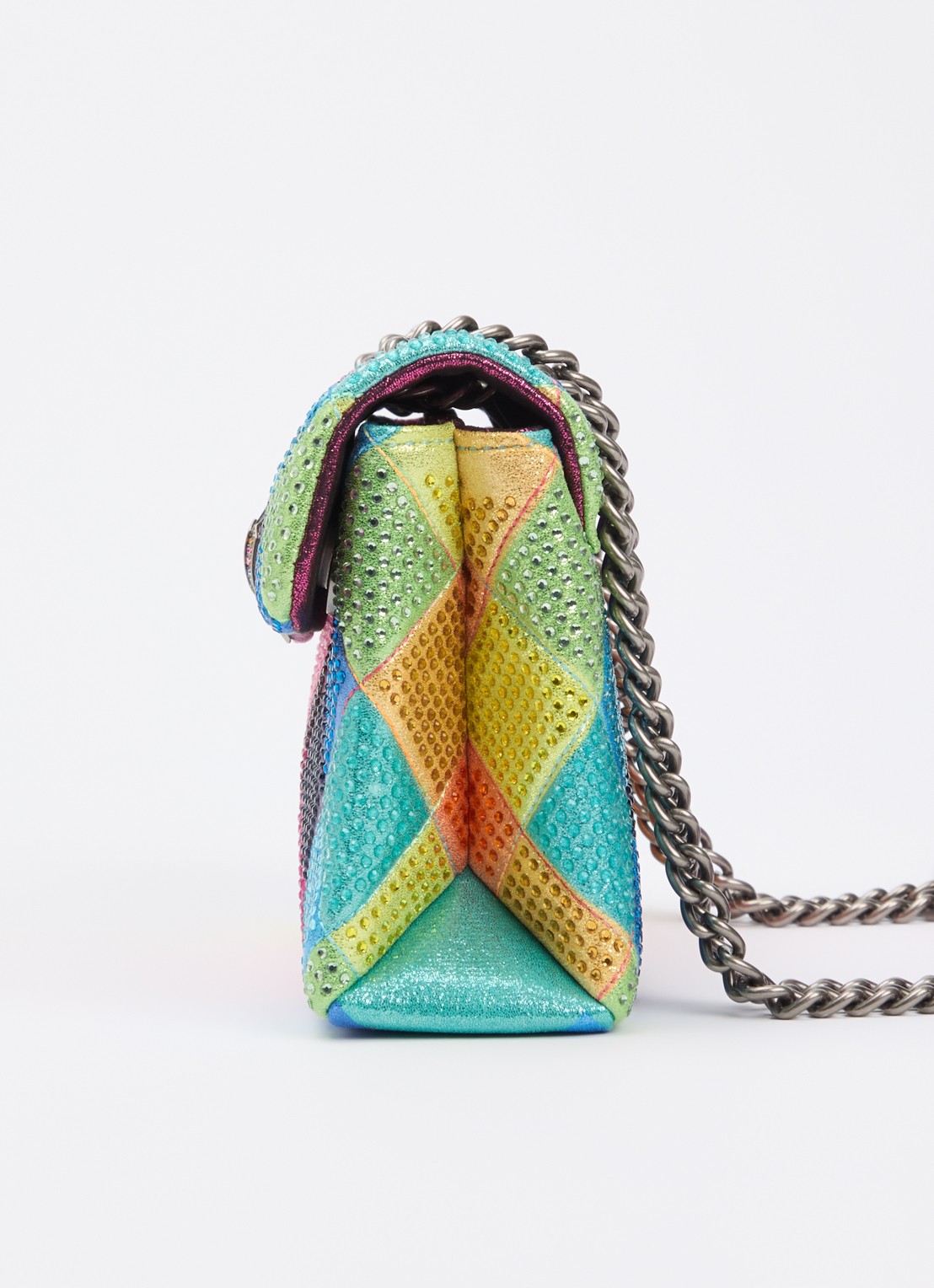 Kurt Geiger Kensington schoudertas van leer met strass - detail 6 multicolor