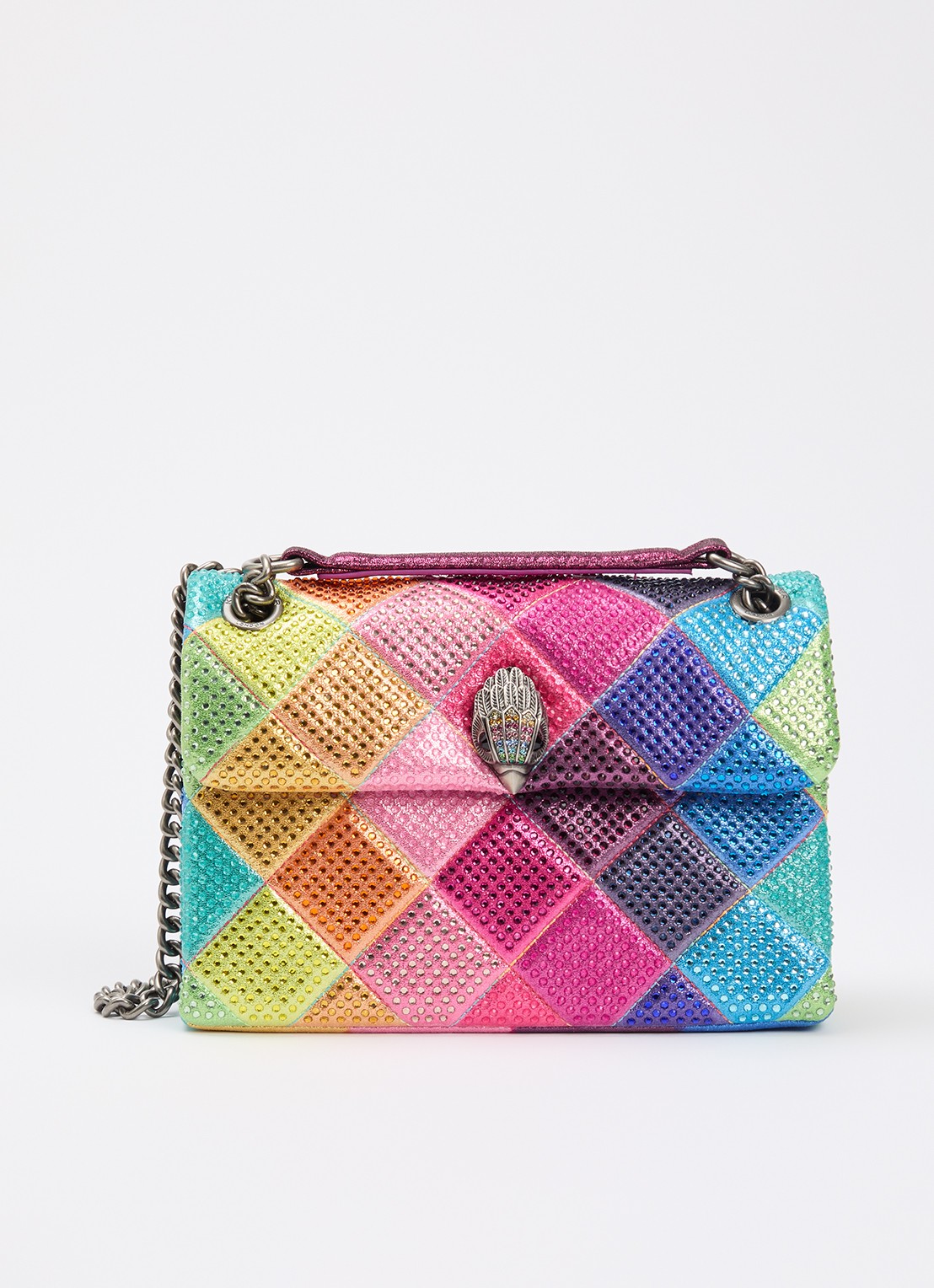 Kurt Geiger Kensington schoudertas van leer met strass - voorkant 2 multicolor