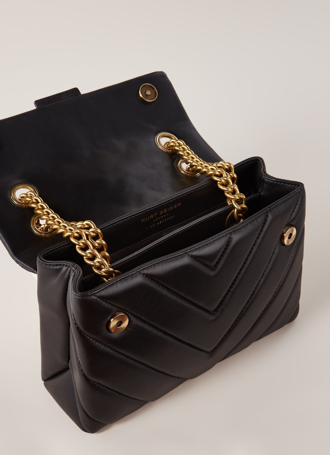 Kurt Geiger Kensington schoudertas van leer - detail 5 zwart