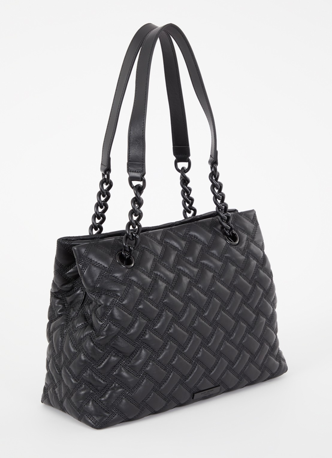 Kurt Geiger Kensington schoudertas van quilted lamsleer - achterkant zwart