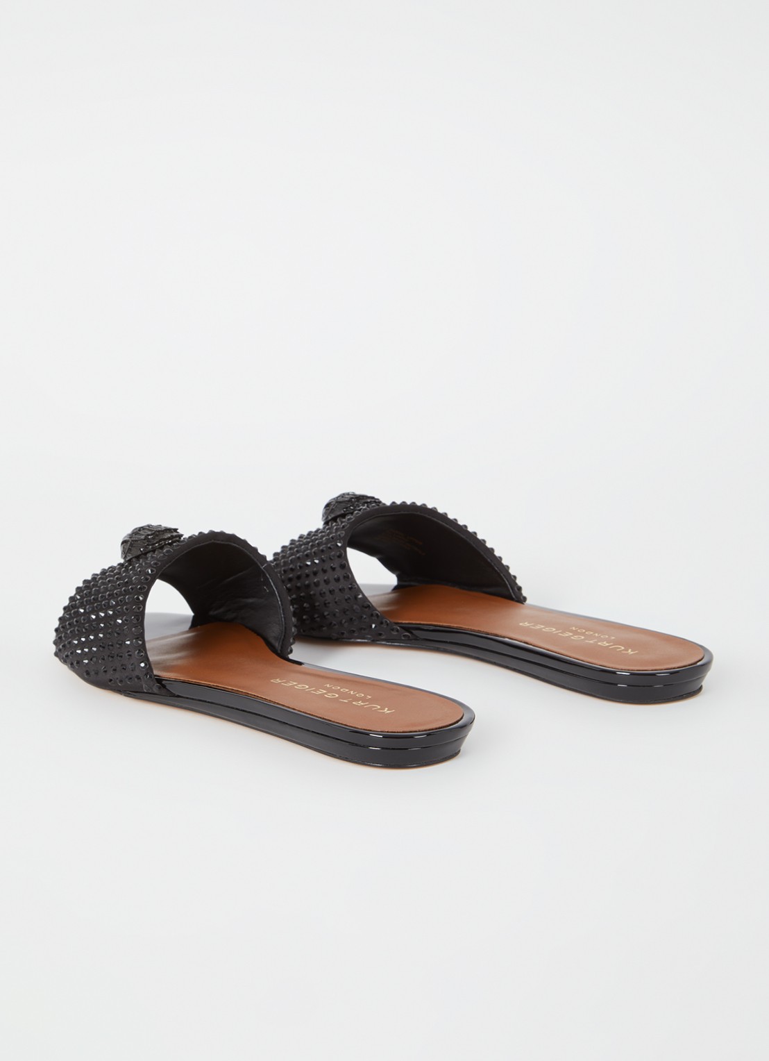 Kurt Geiger Kensington slipper met studs - detail 2 zwart