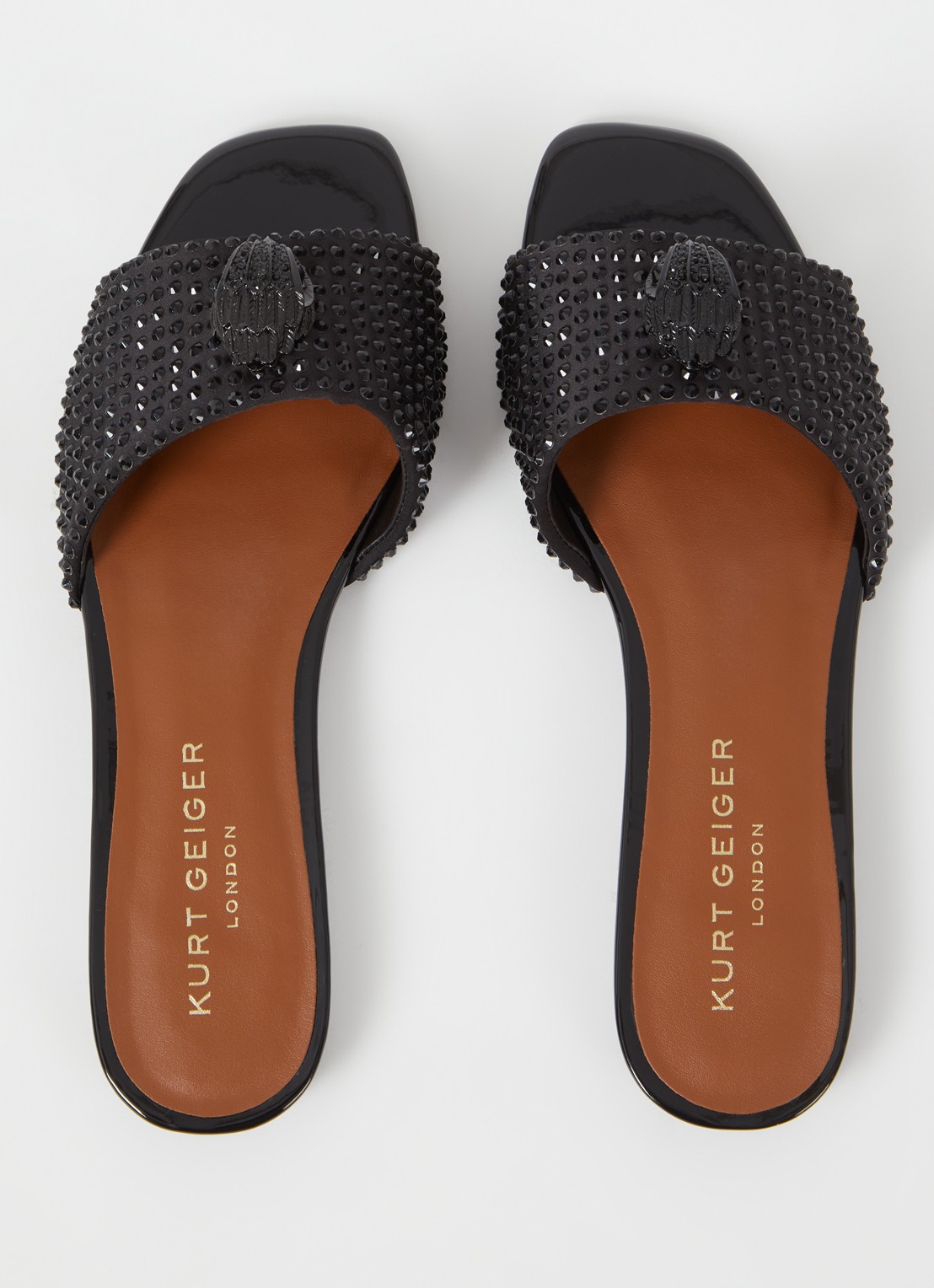 Kurt Geiger Kensington slipper met studs - detail 3 zwart