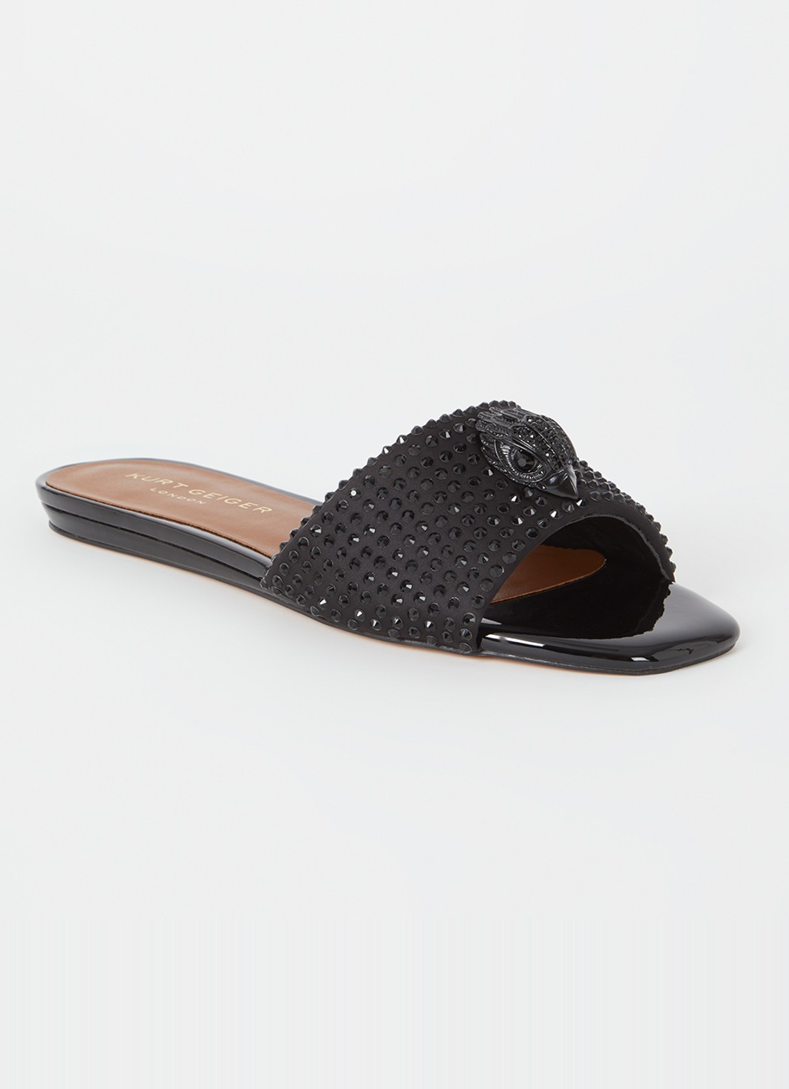 Kurt Geiger Kensington slipper met studs - voorkant 5 zwart
