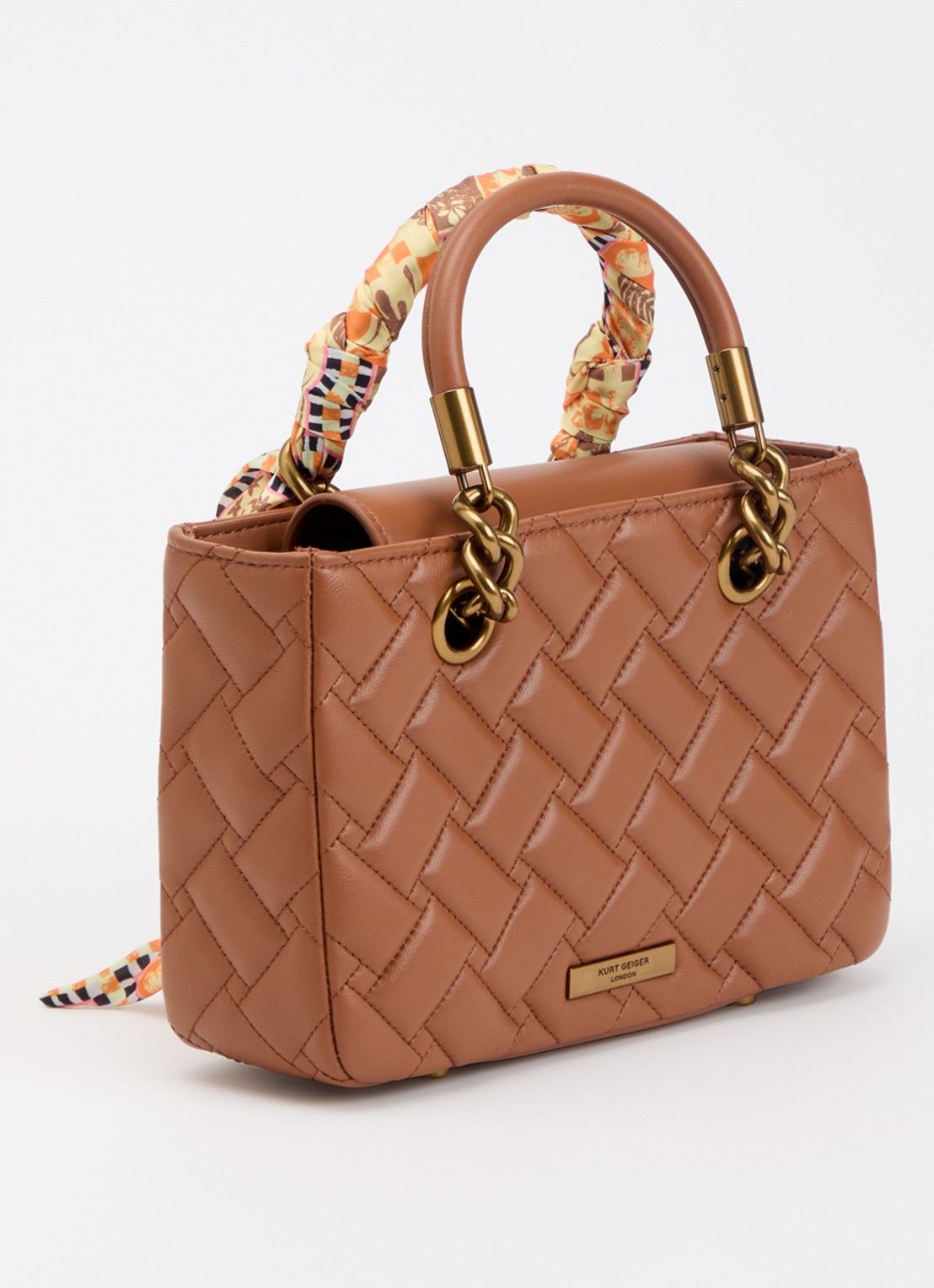 Kurt Geiger Kensington Square handtas met afneembare schouderriem - achterkant 7 roestbruin