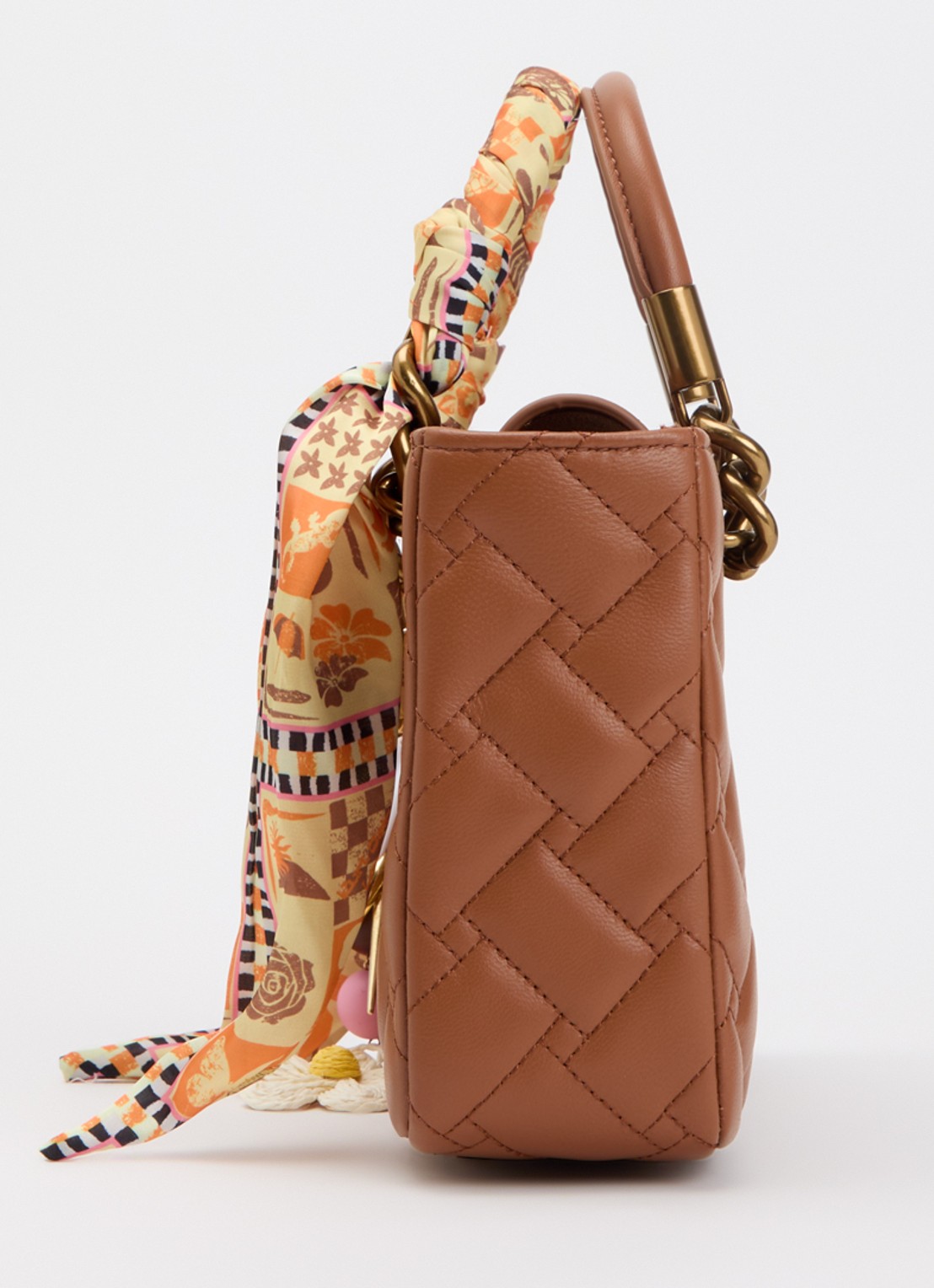 Kurt Geiger Kensington Square handtas met afneembare schouderriem - detail 2 roestbruin